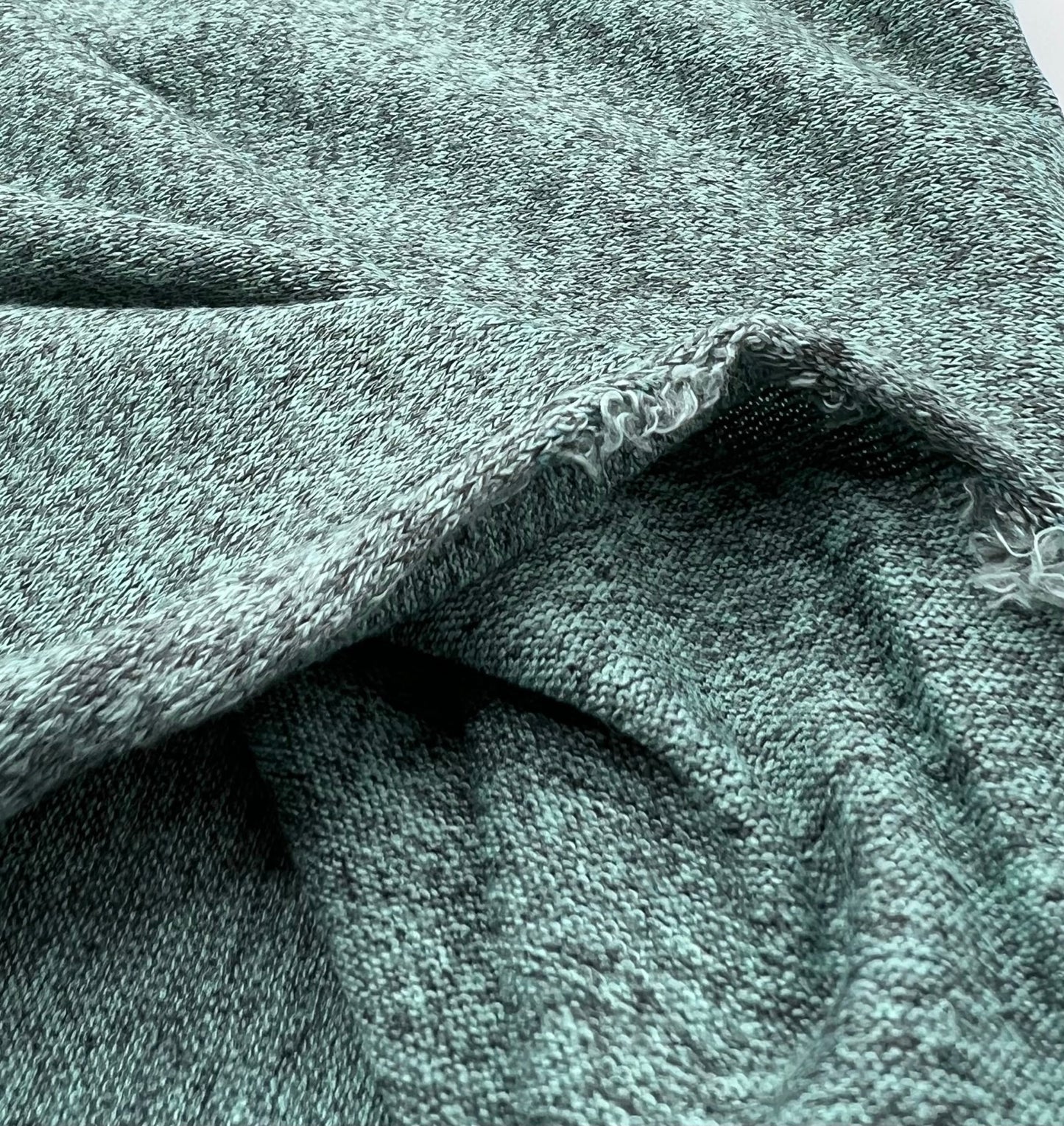 Mint Green Melange Knit Stretch Fabric - T9 Fabrics