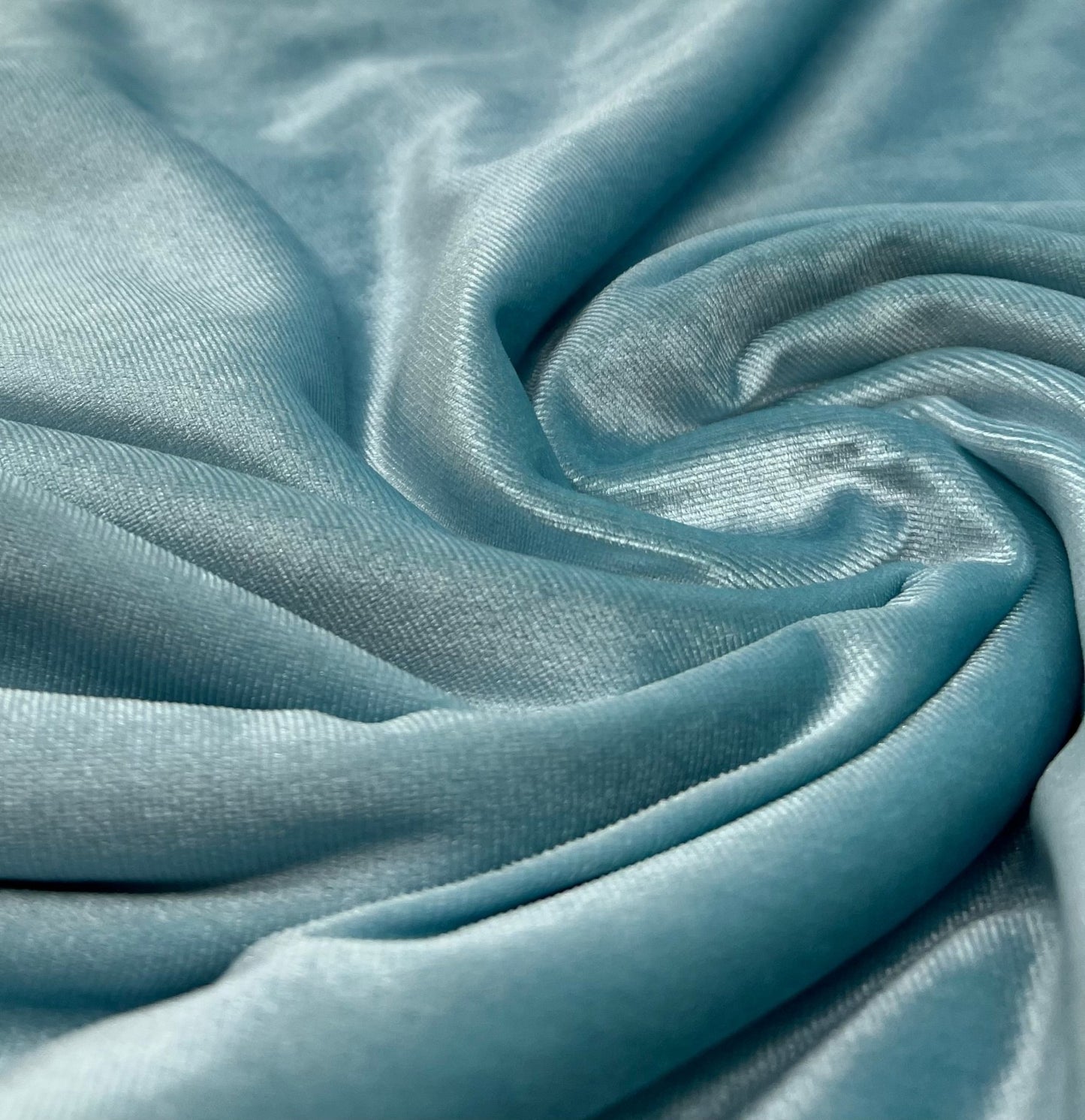 Mint Green Plain Velour Spandex Stretch Fabric - T9 Fabrics