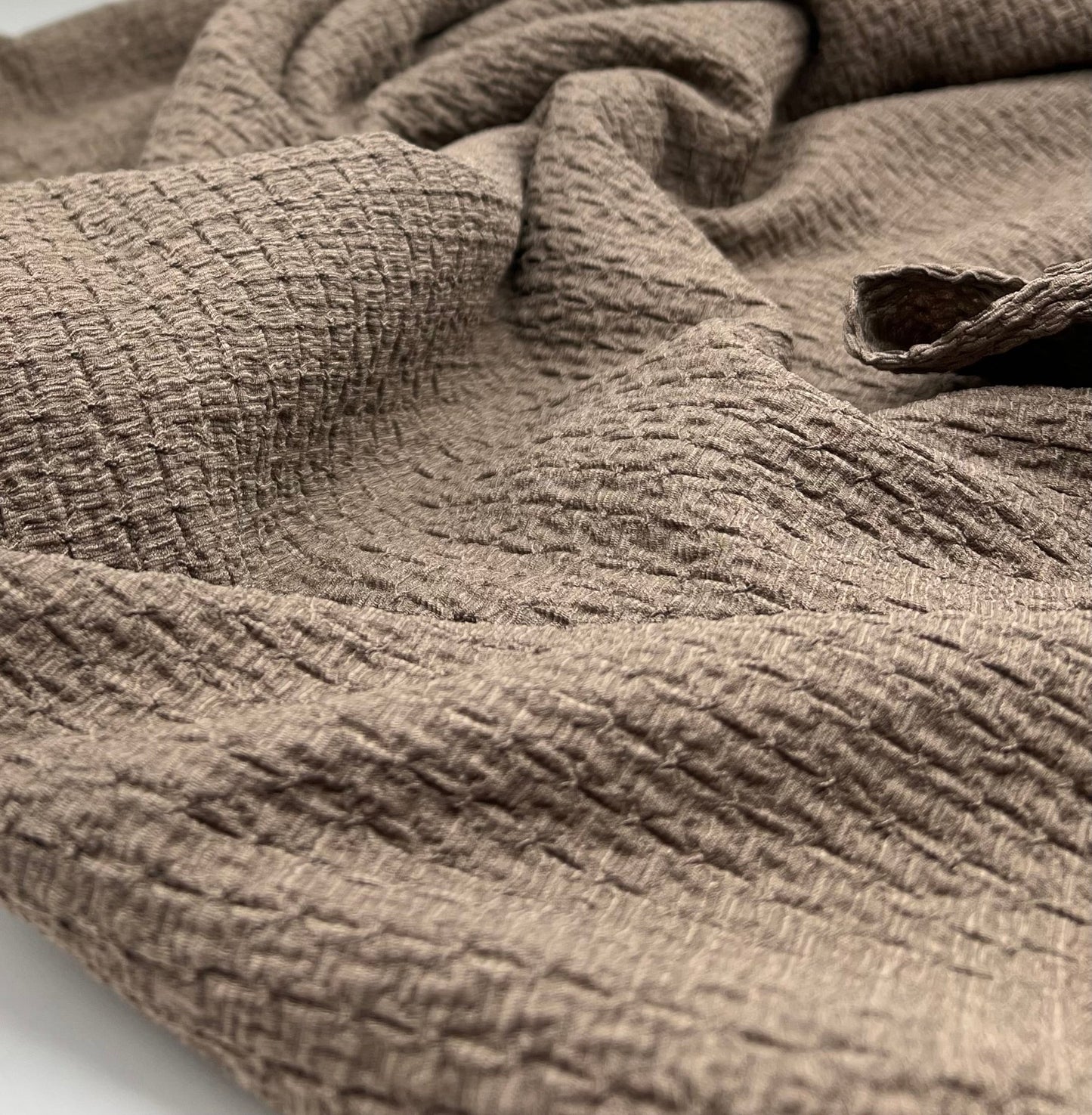 Mocha Nacho Soft Textured Stretch Fabric - T9 Fabrics
