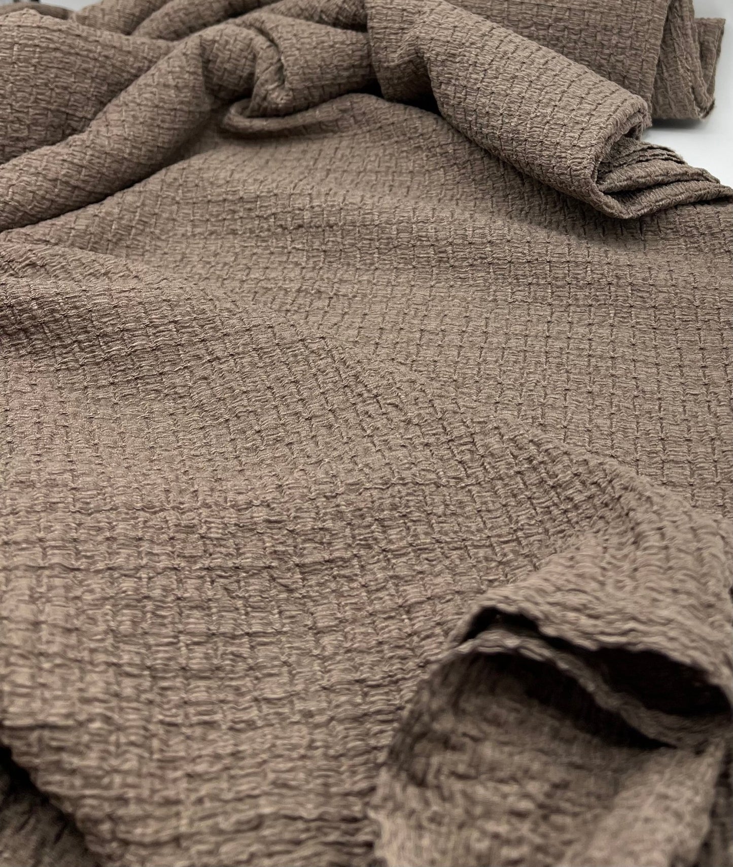 Mocha Nacho Soft Textured Stretch Fabric - T9 Fabrics