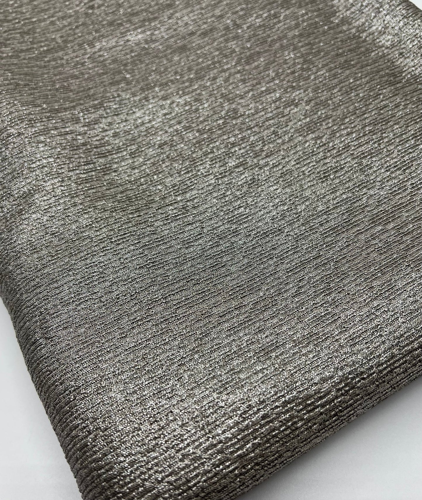 Mocha Silver Metallic Foil Rib Fabric - T9 Fabrics