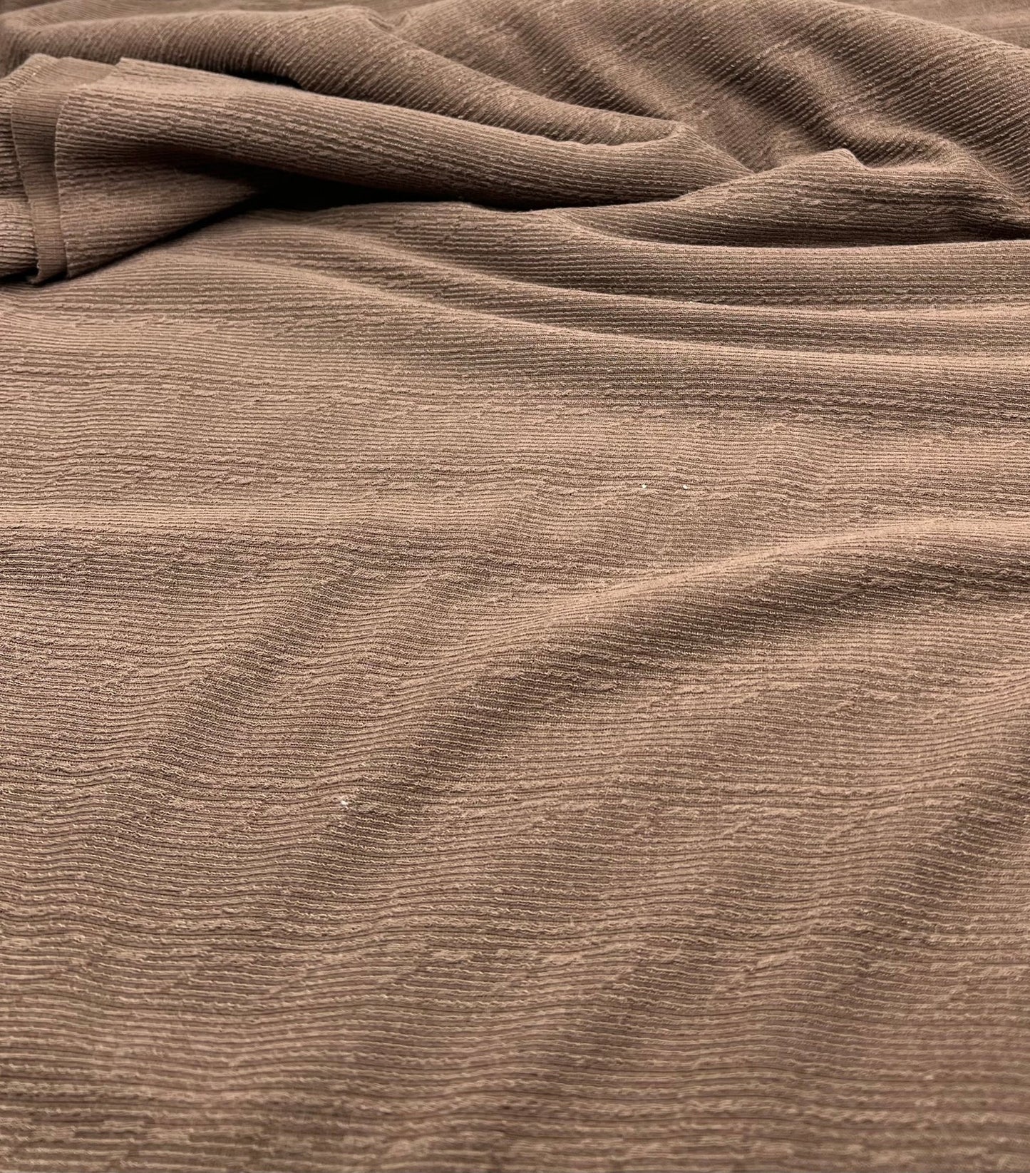 Mocha Soft Striped Textured Stretch Fabric - T9 Fabrics