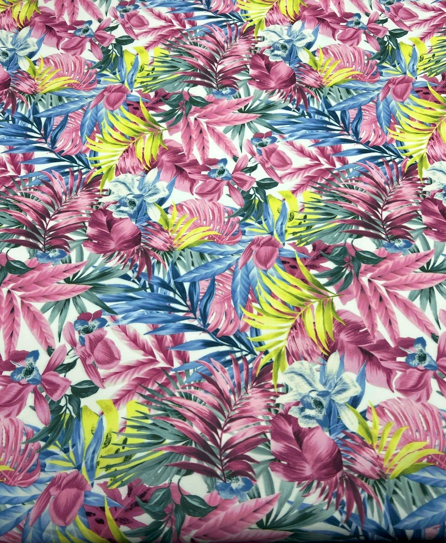 Multi Floral Plain Scuba Stretch Fabric - T9 Fabrics