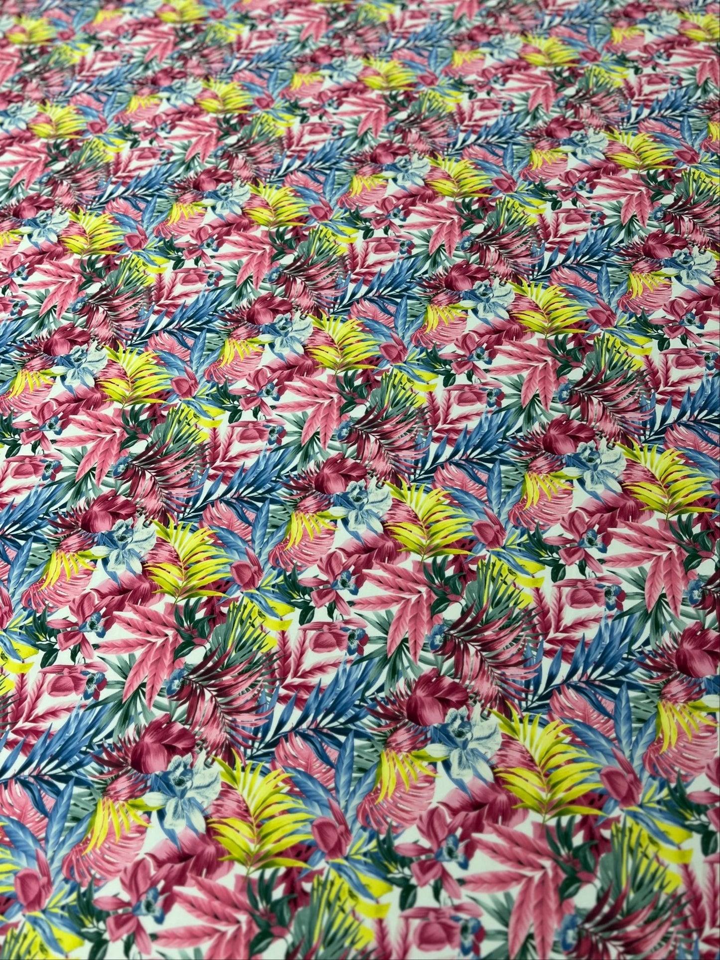Multi Floral Plain Scuba Stretch Fabric - T9 Fabrics