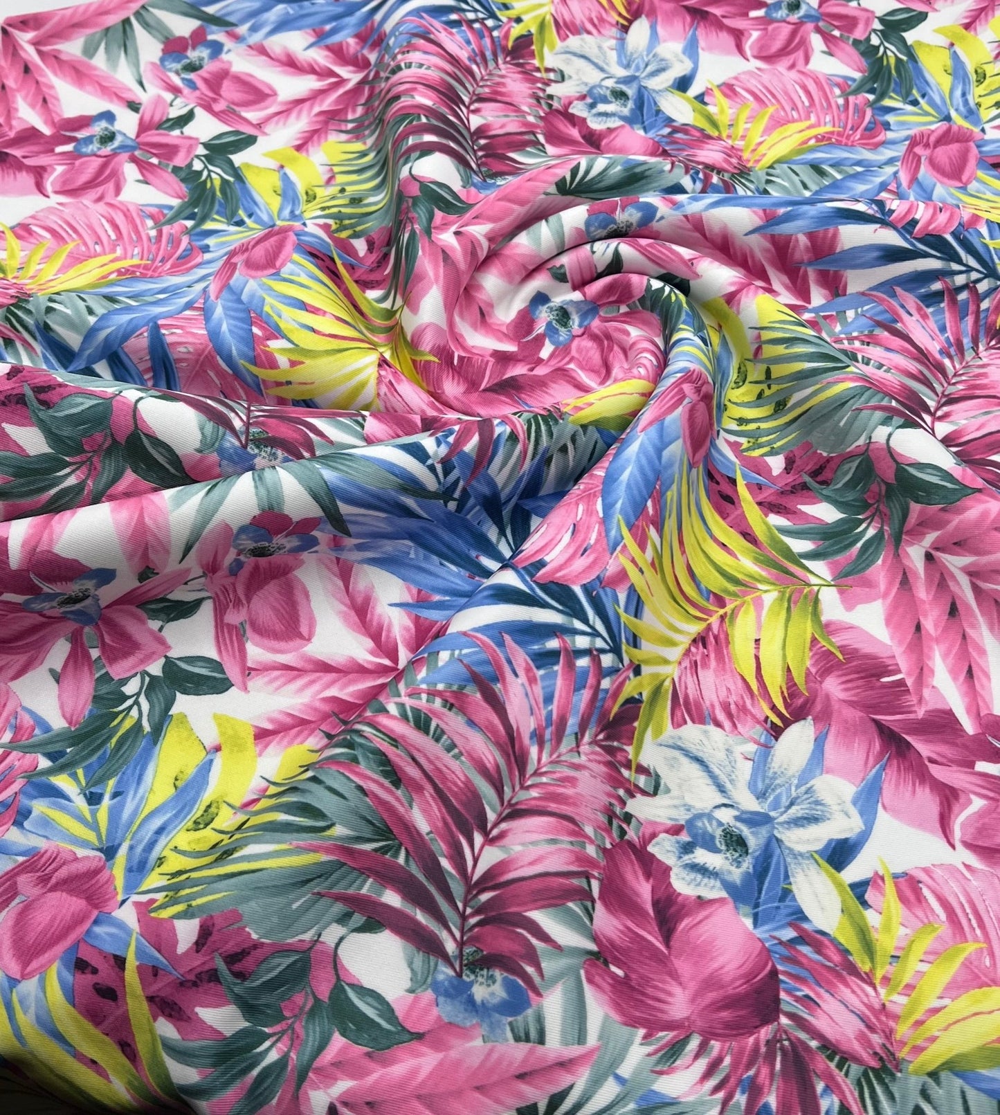 Multi Floral Plain Scuba Stretch Fabric - T9 Fabrics