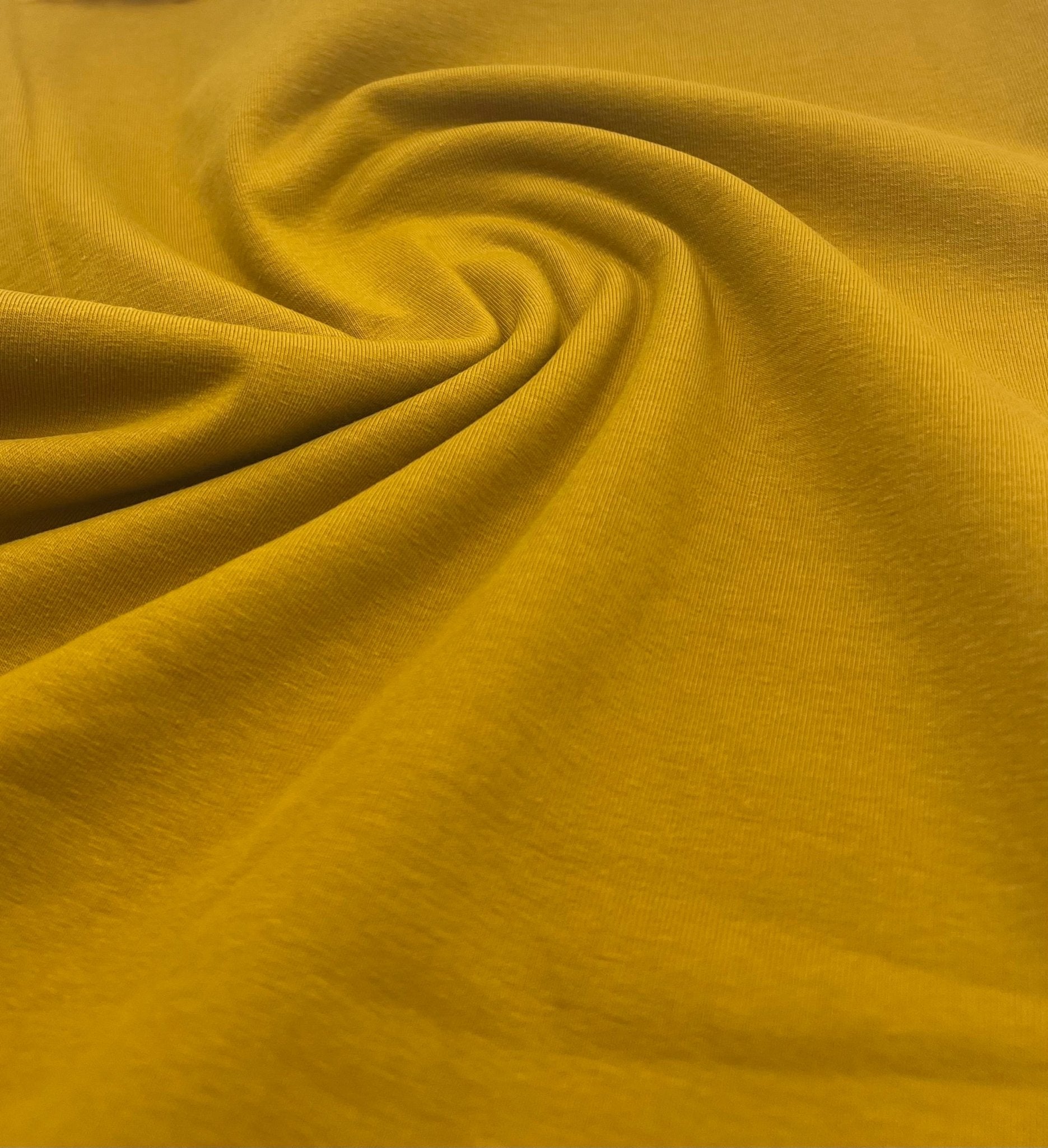 Mustard Cotton Stretch Jersey 240 GSM 92/8 Lycra 4 Way Stretch - T9 Fabrics