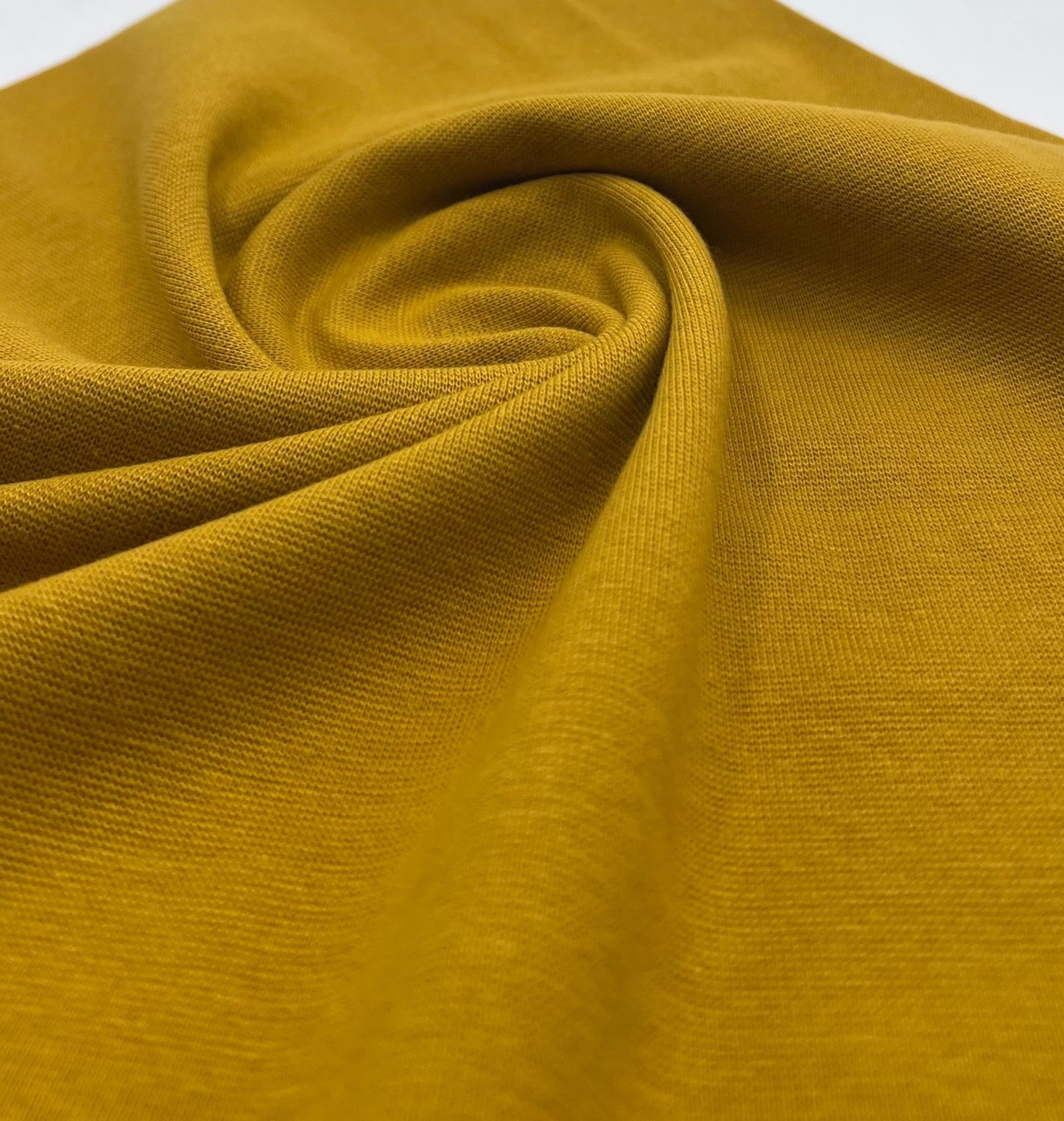 Mustard Jersey Cuffing Ribbing Fabric 270 GSM Cotton Knit 70cm Wide - T9 Fabrics