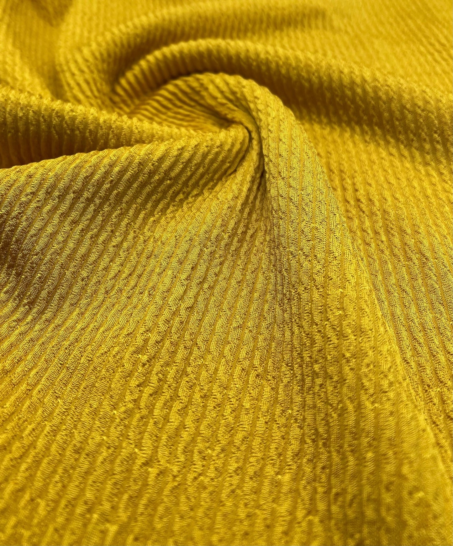 Mustard Thick Rope Rib 2 Way Stretch Fabric - T9 Fabrics