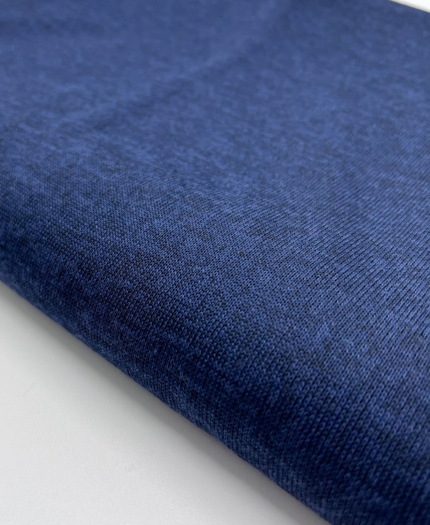 Navy Blue Melange Knit Stretch Fabric - T9 Fabrics