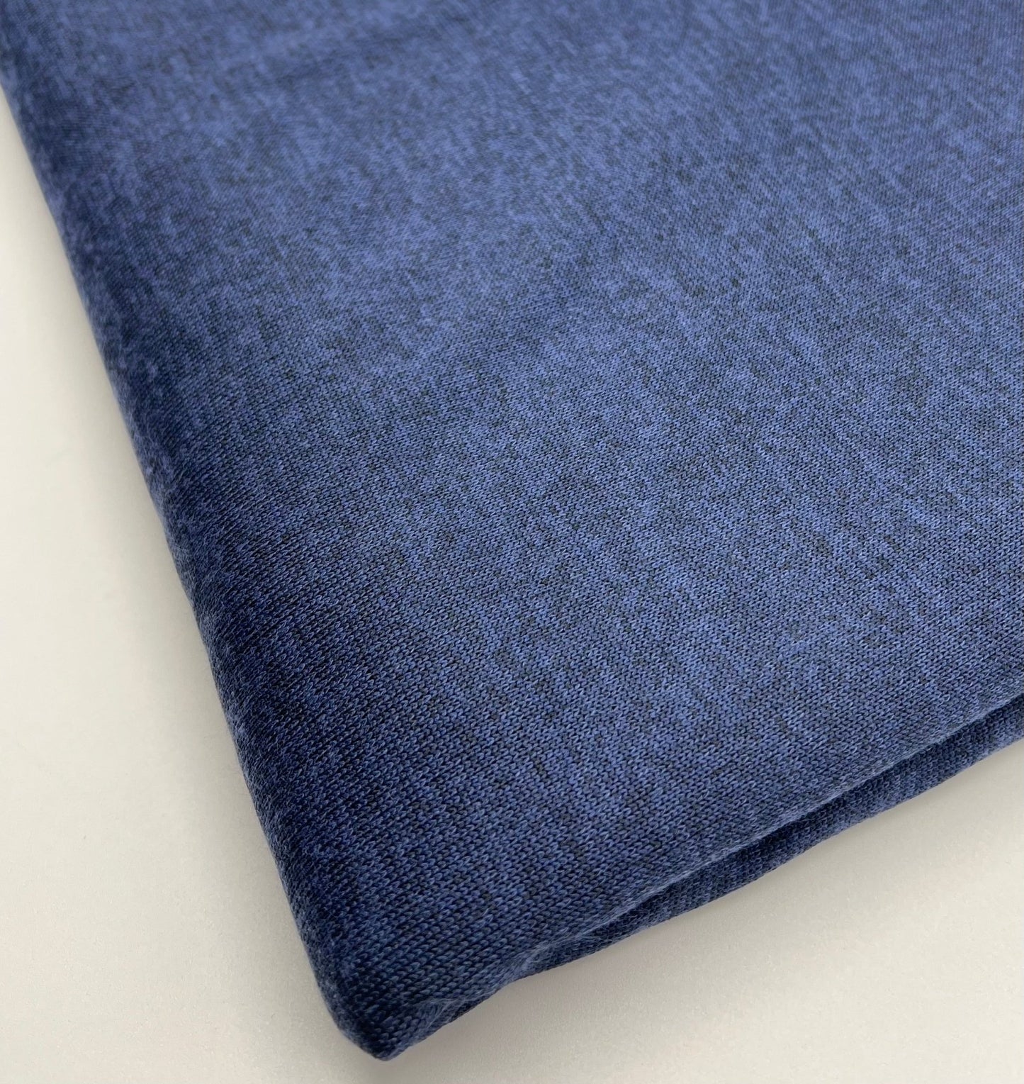 Navy Blue Melange Knit Stretch Fabric - T9 Fabrics