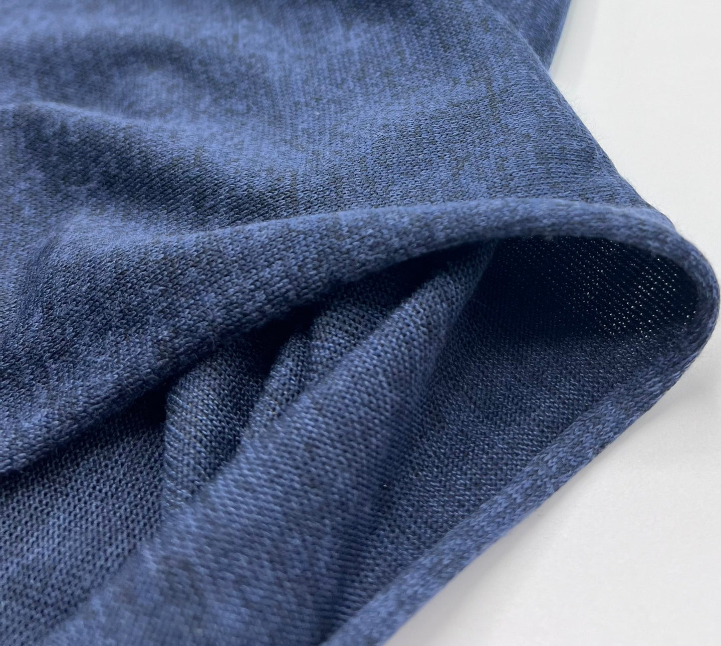 Navy Blue Melange Knit Stretch Fabric - T9 Fabrics