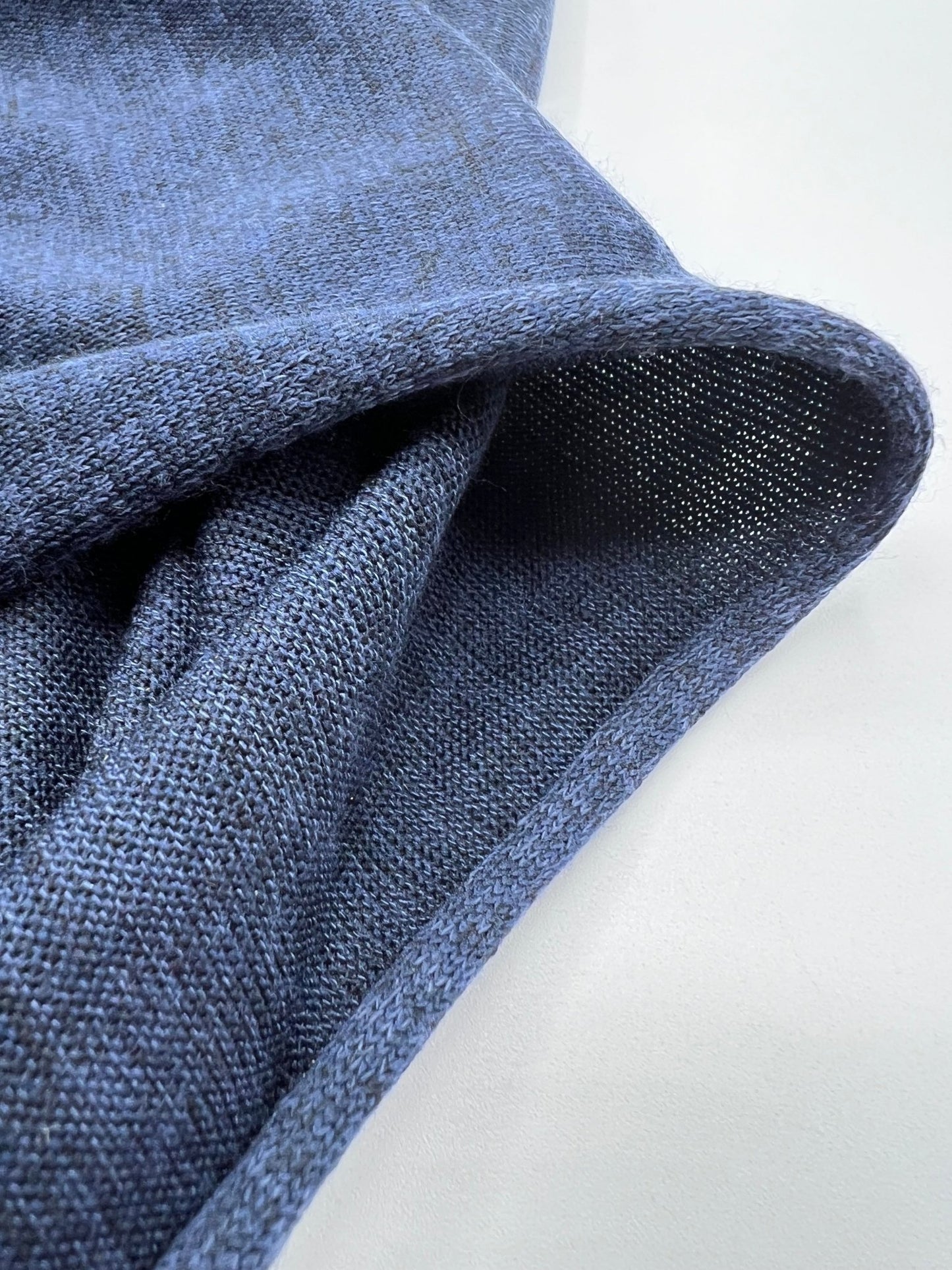 Navy Blue Melange Knit Stretch Fabric - T9 Fabrics