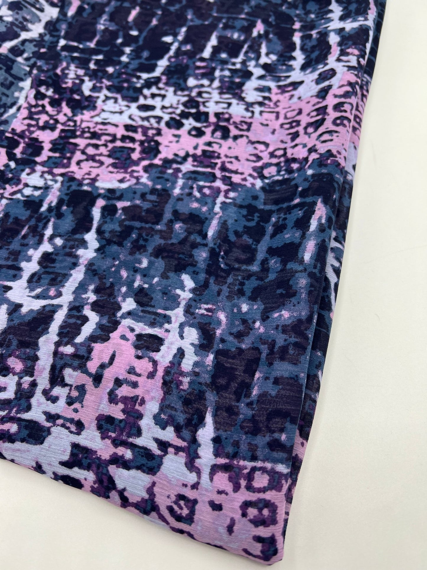 Navy Purple Pink Mix Printed Chiffon Dress Fabric - T9 Fabrics