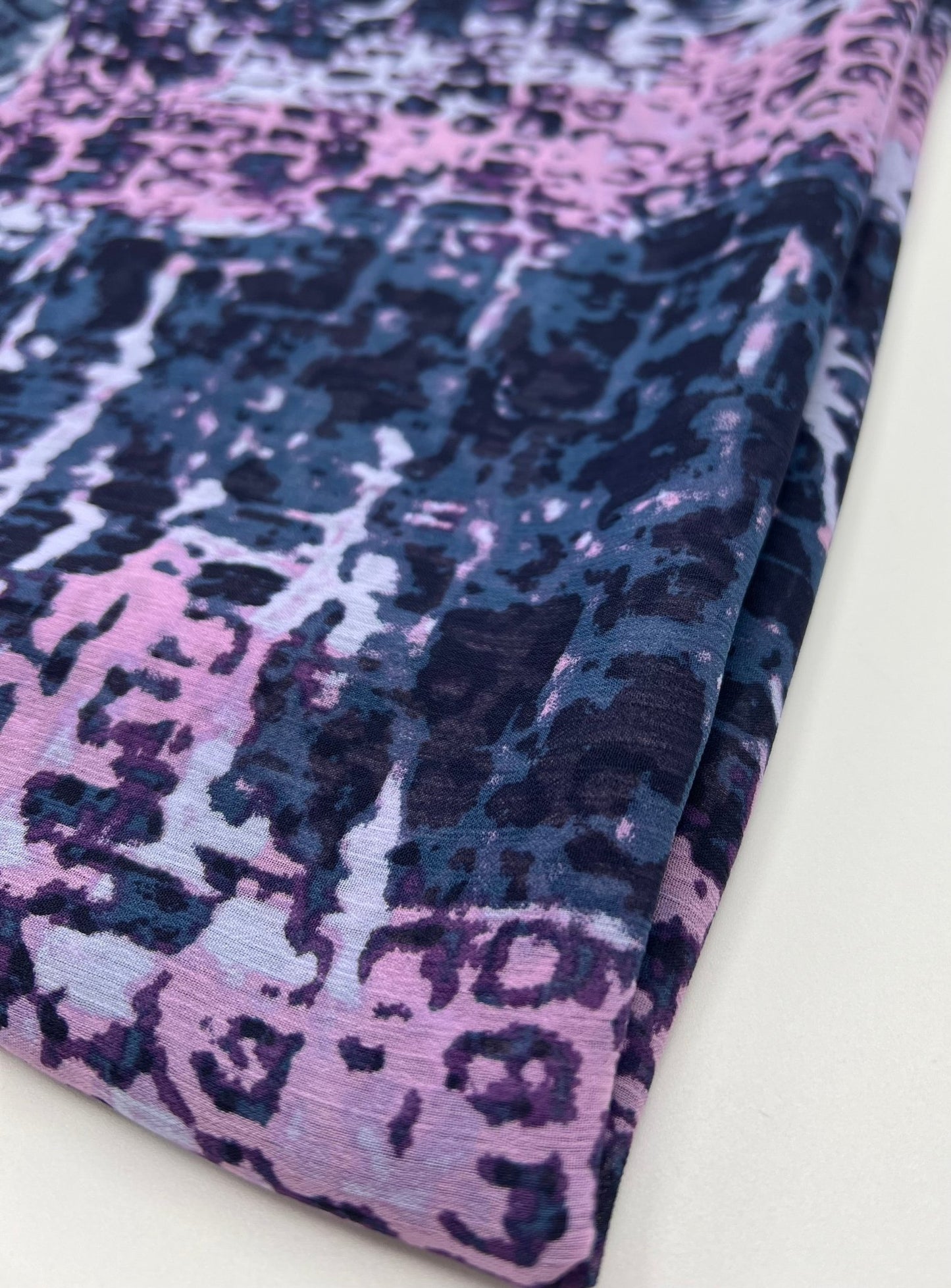 Navy Purple Pink Mix Printed Chiffon Dress Fabric - T9 Fabrics