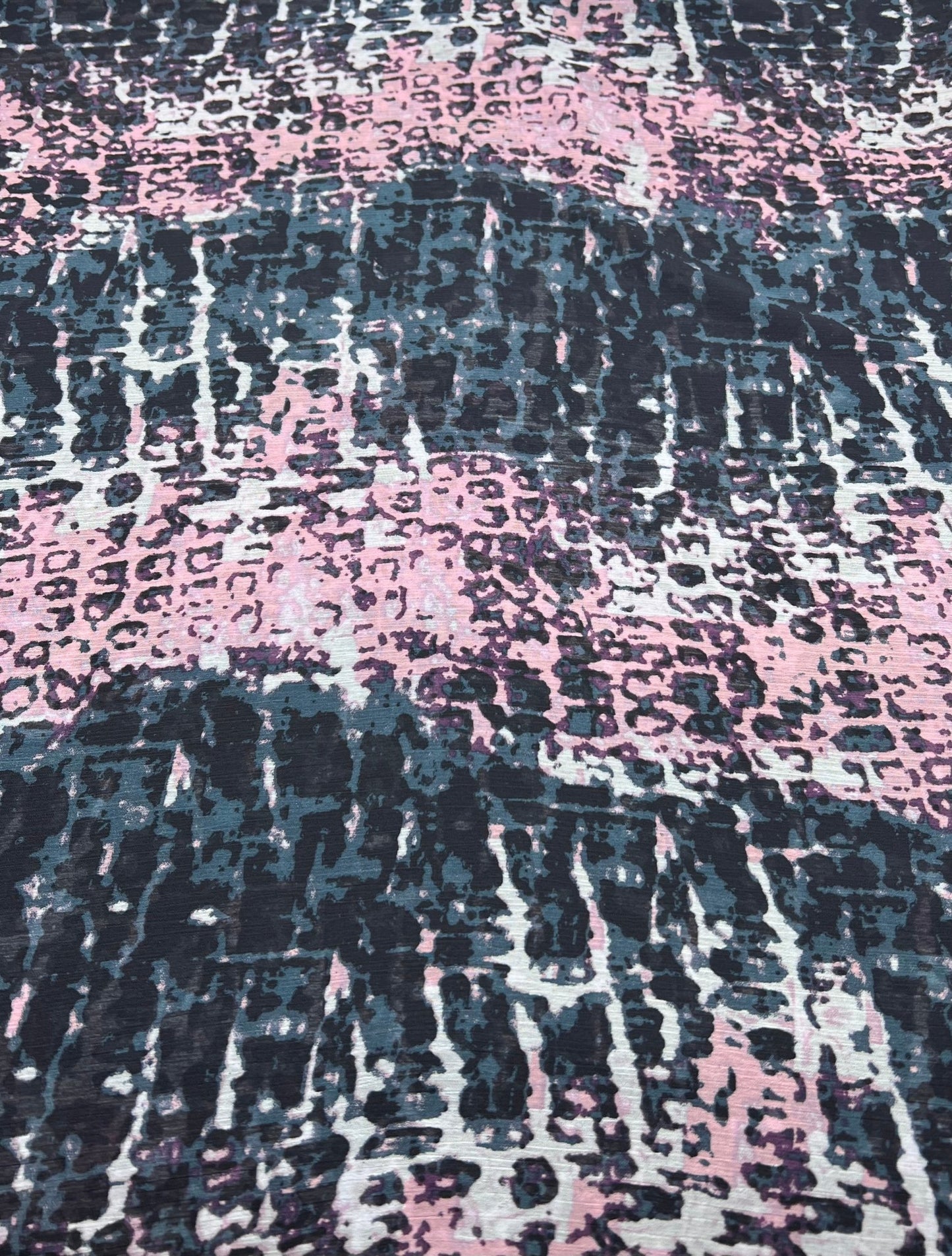 Navy Purple Pink Mix Printed Chiffon Dress Fabric - T9 Fabrics