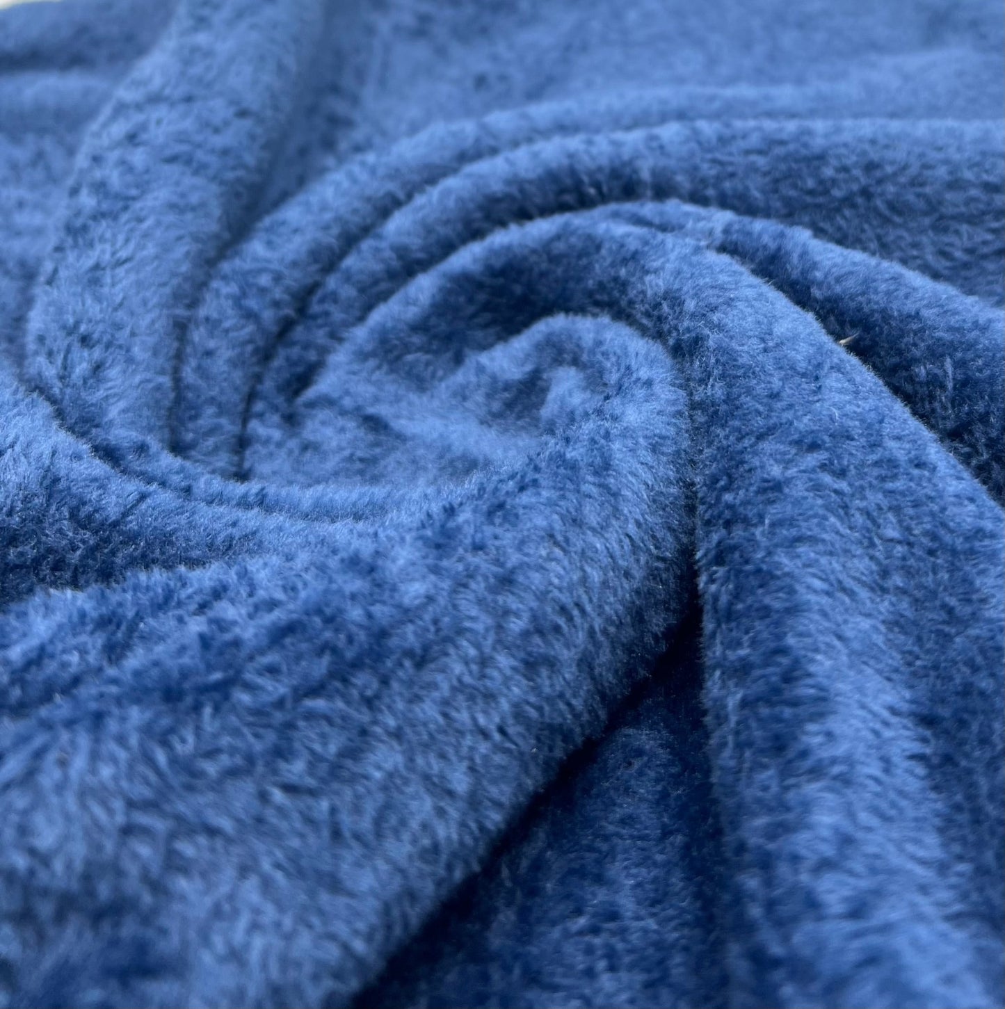 Navy Super Soft Plain Cuddle Fleece Fabric Blanket Loungewear - T9 Fabrics