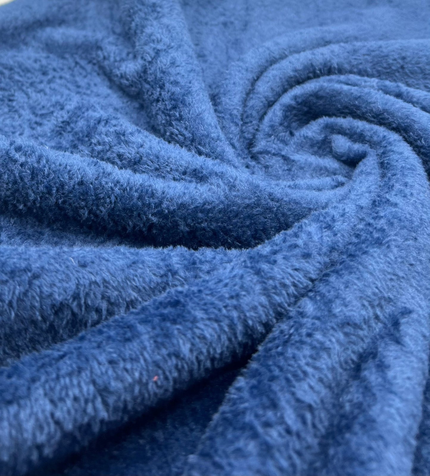 Navy Super Soft Plain Cuddle Fleece Fabric Blanket Loungewear - T9 Fabrics