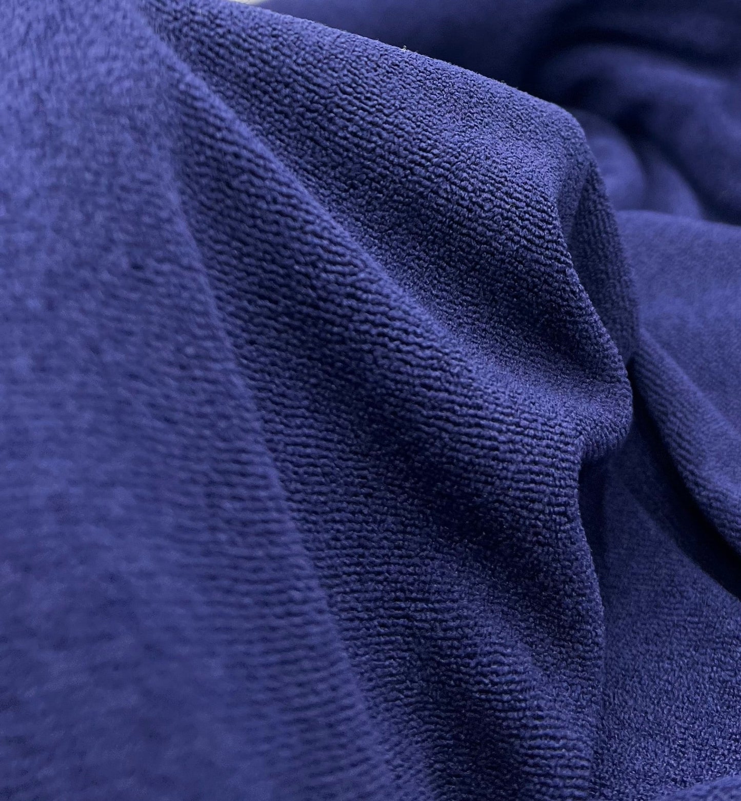 Navy Terry Towelling Polyester Stretch Dress Craft Fabric - T9 Fabrics
