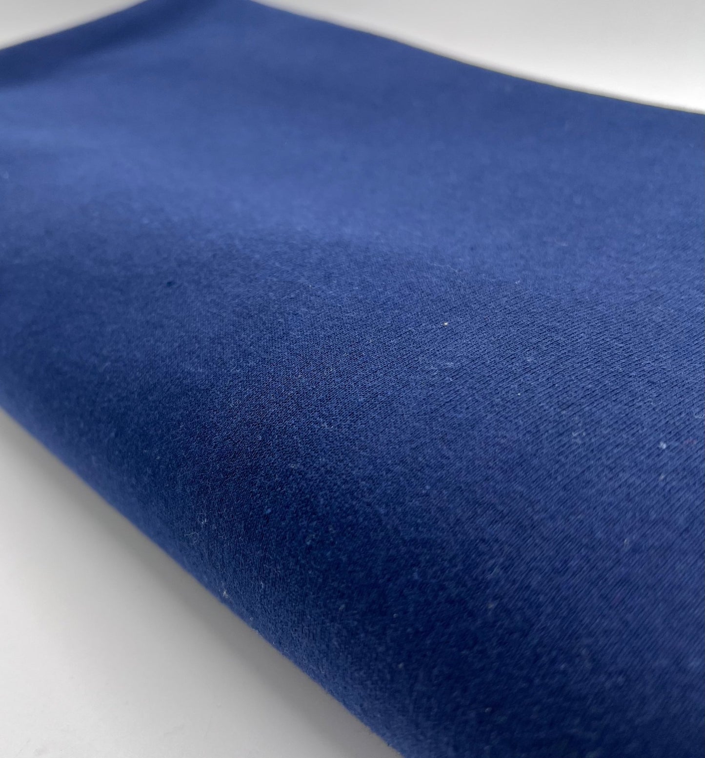 Navy Thick French Terry Loopback Cotton Jersey 290 GSM 95/5 Lycra 2 Way Stretch - T9 Fabrics