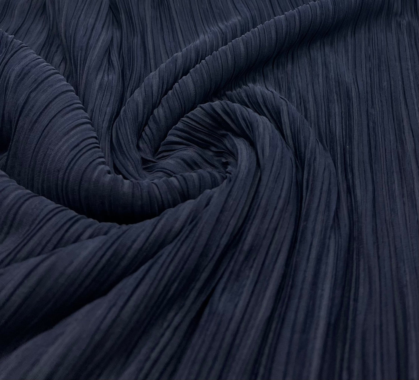 Navy Wide Pleated Plisse Stretch Fabric - T9 Fabrics