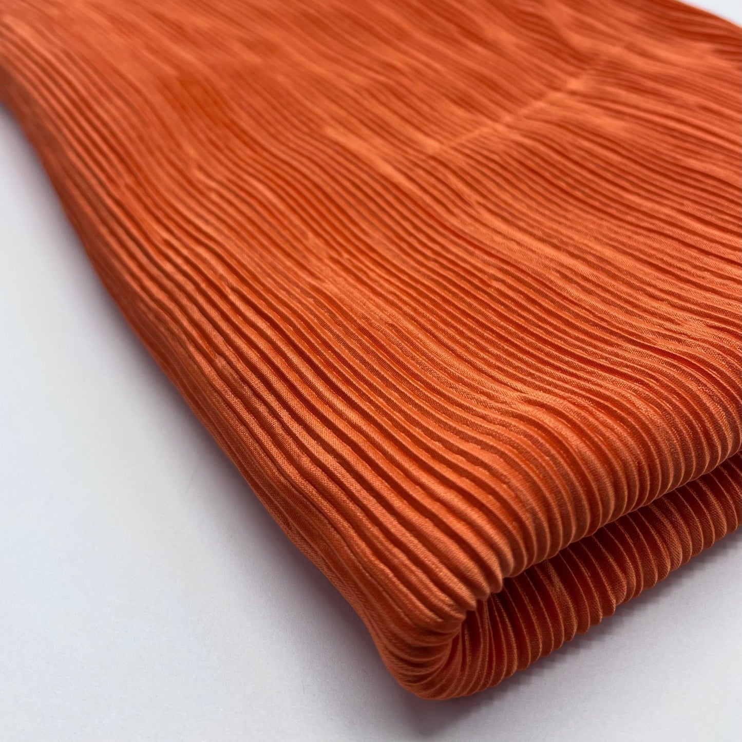Orange Plisse Pleated 2 Way Stretch Fabric - T9 Fabrics
