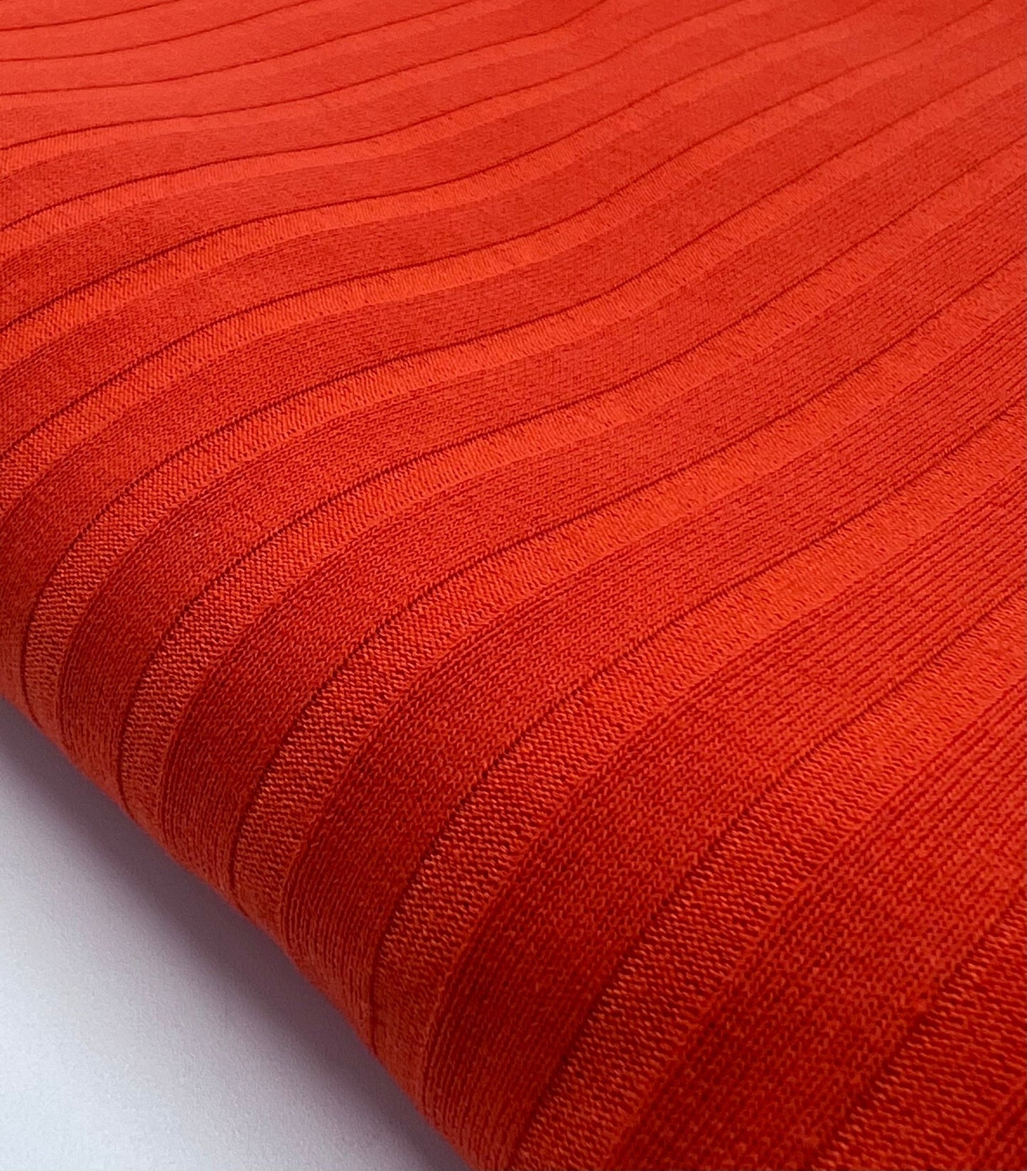 Orange Wide Rib Stretch Fabric - T9 Fabrics