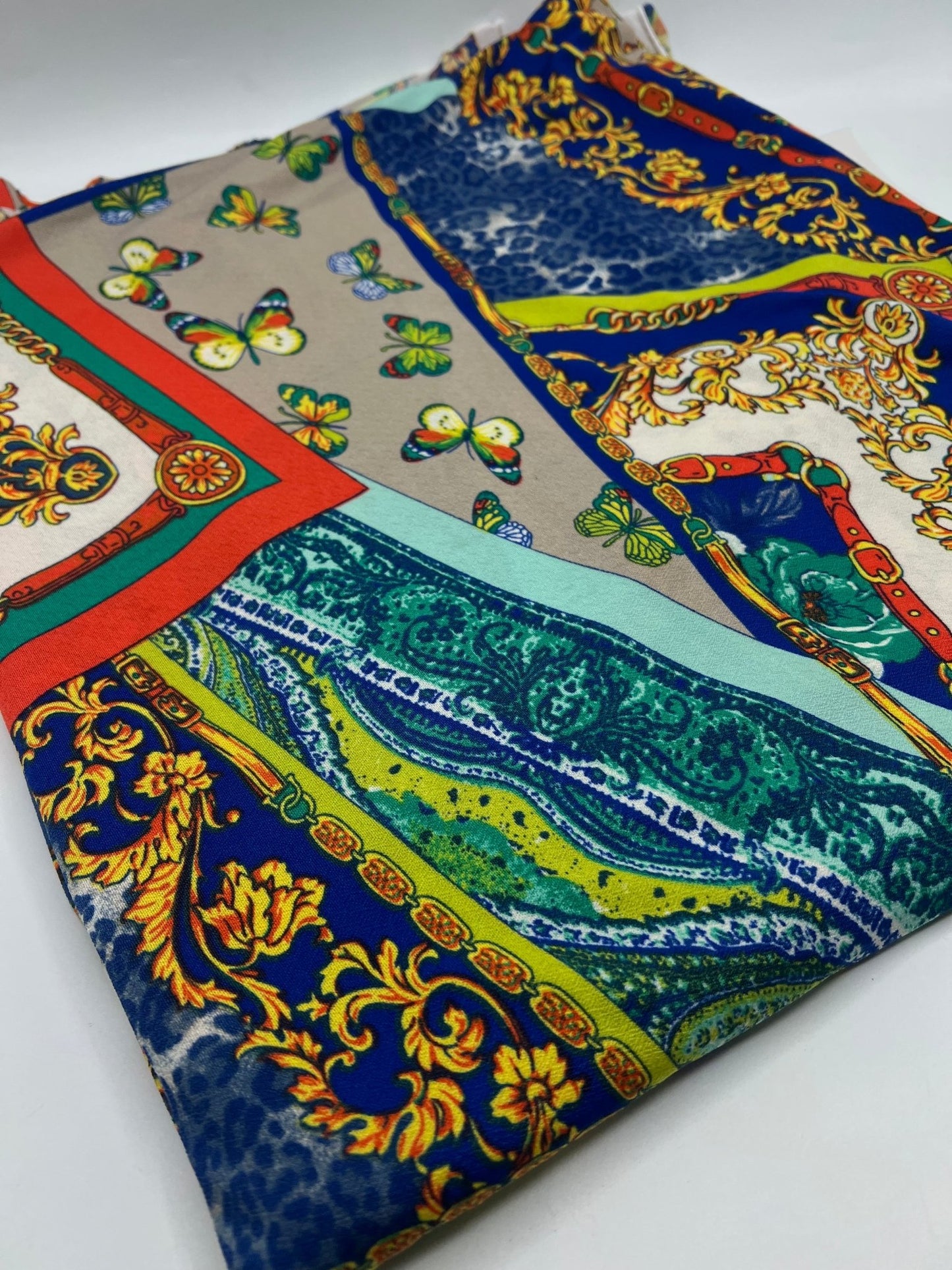 Paisley Multi Print Lightweight Jersey Crepe Fabric 4 Way Stretch - T9 Fabrics