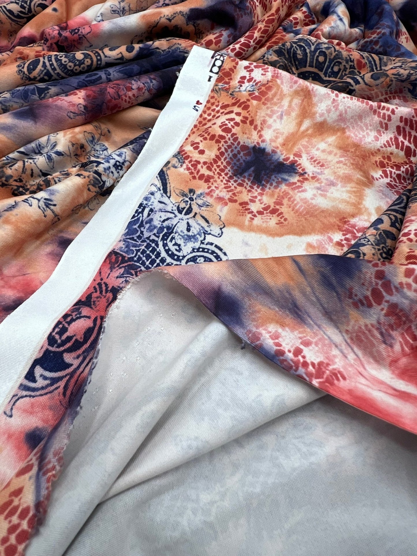 Paisley Tie Dye Mix Print Soft Touch 4 Way Stretch Fabric - T9 Fabrics