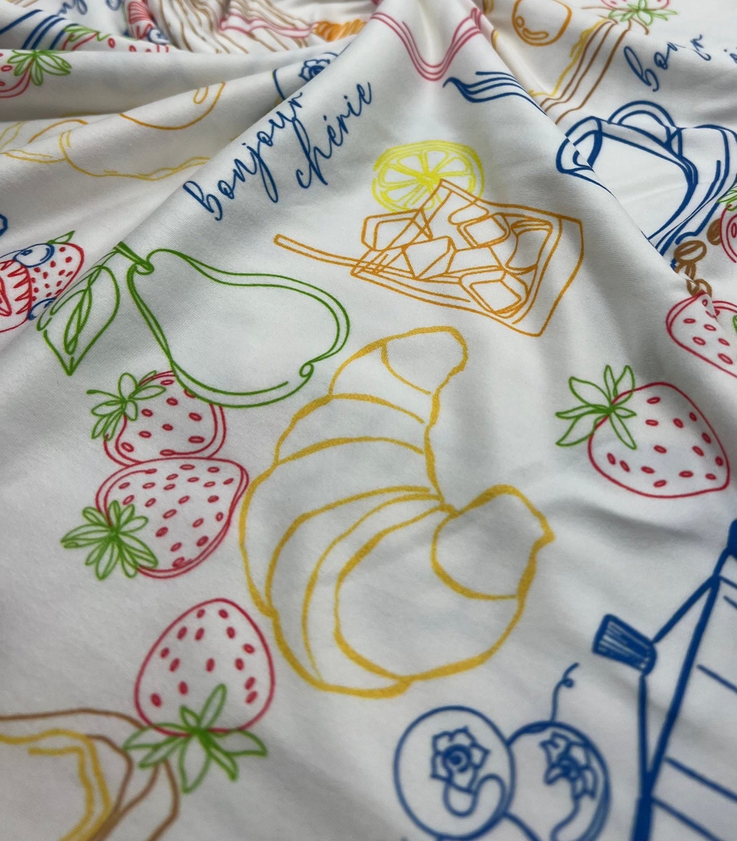 Pancake Breakfast Super Soft Print Spun Poly Stretch Fabric - T9 Fabrics