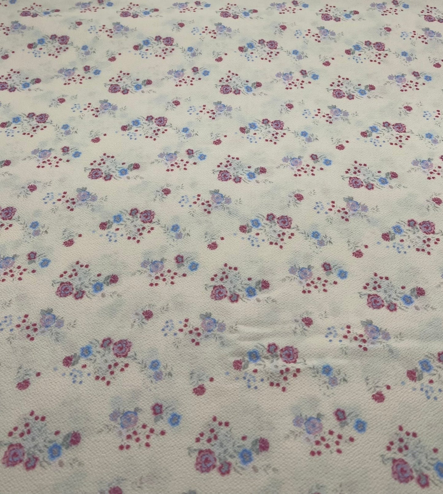 Pastel Yellow Ditsy Floral Print Lightweight Bubble Crepe Fabric - T9 Fabrics