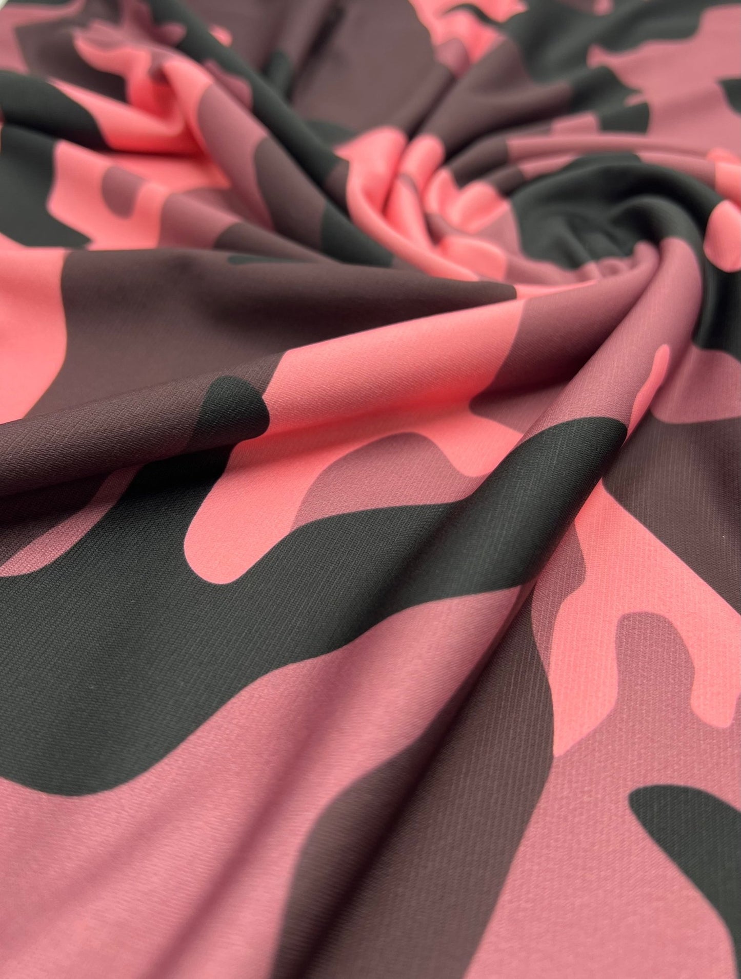 Pink Camo Print ITY Fabric 4 Way Stretch - T9 Fabrics