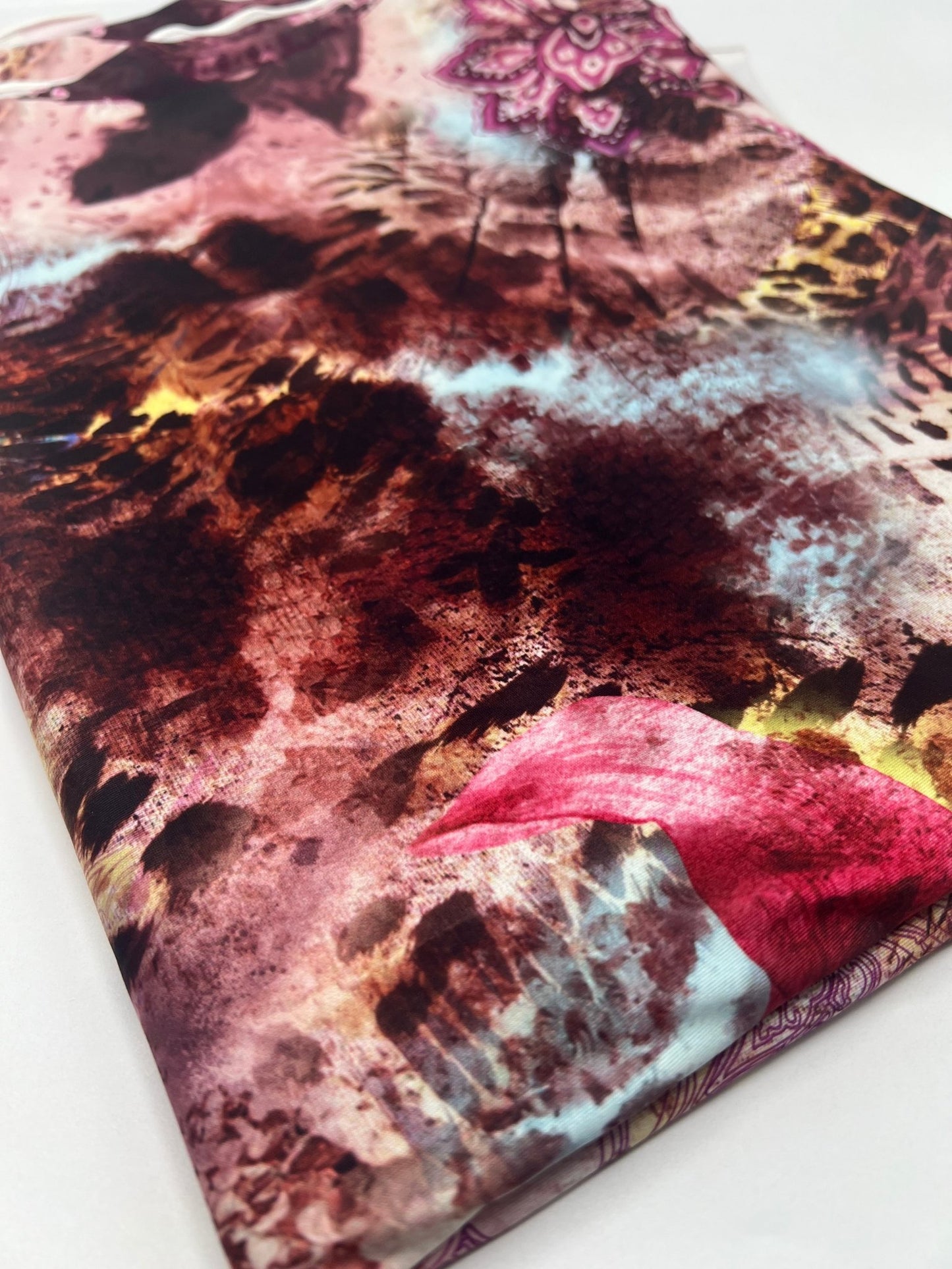 Pink Floral Animal Print Soft Touch 4 Way Stretch Fabric - T9 Fabrics