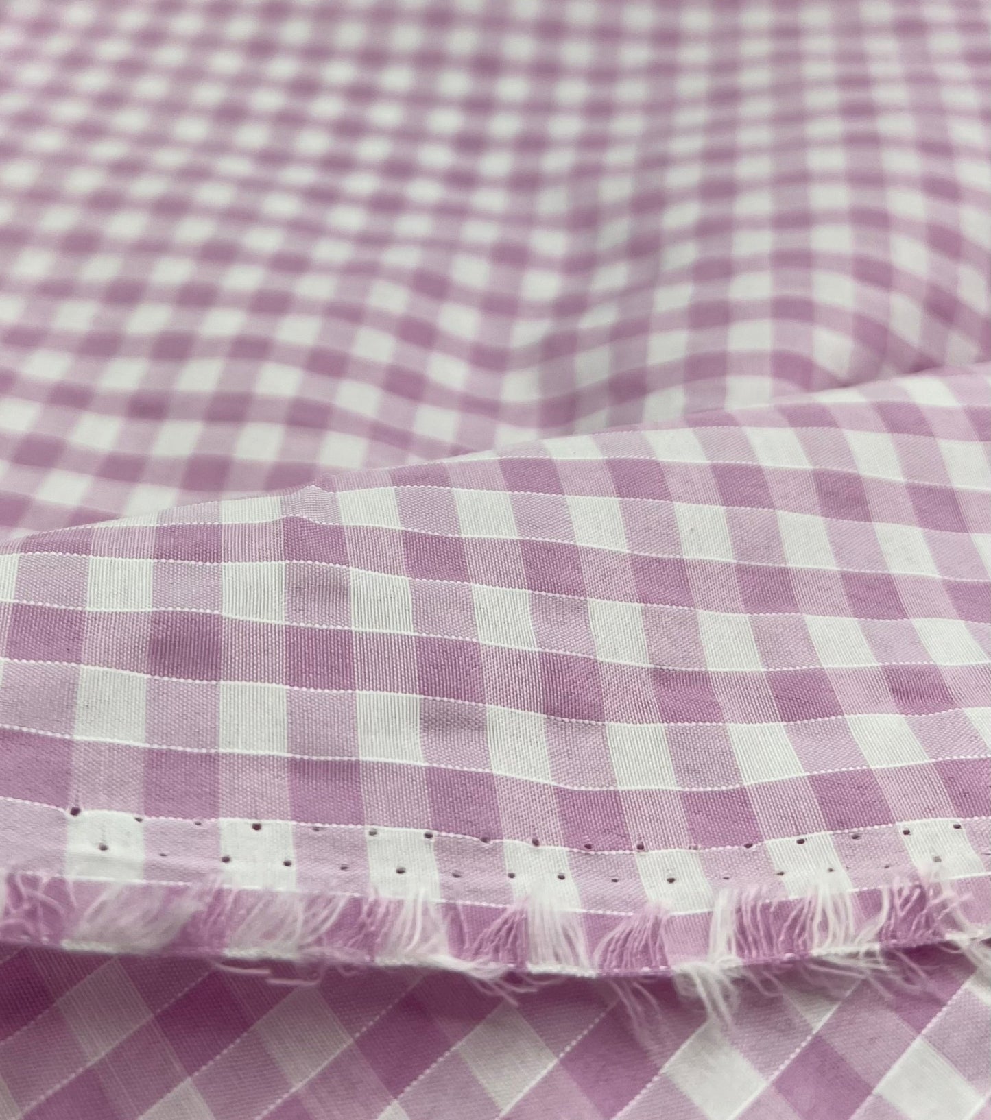 Pink Gingham Printed Poly Cotton 90 GSM 80/20 44 Inch Non Stretch - T9 Fabrics