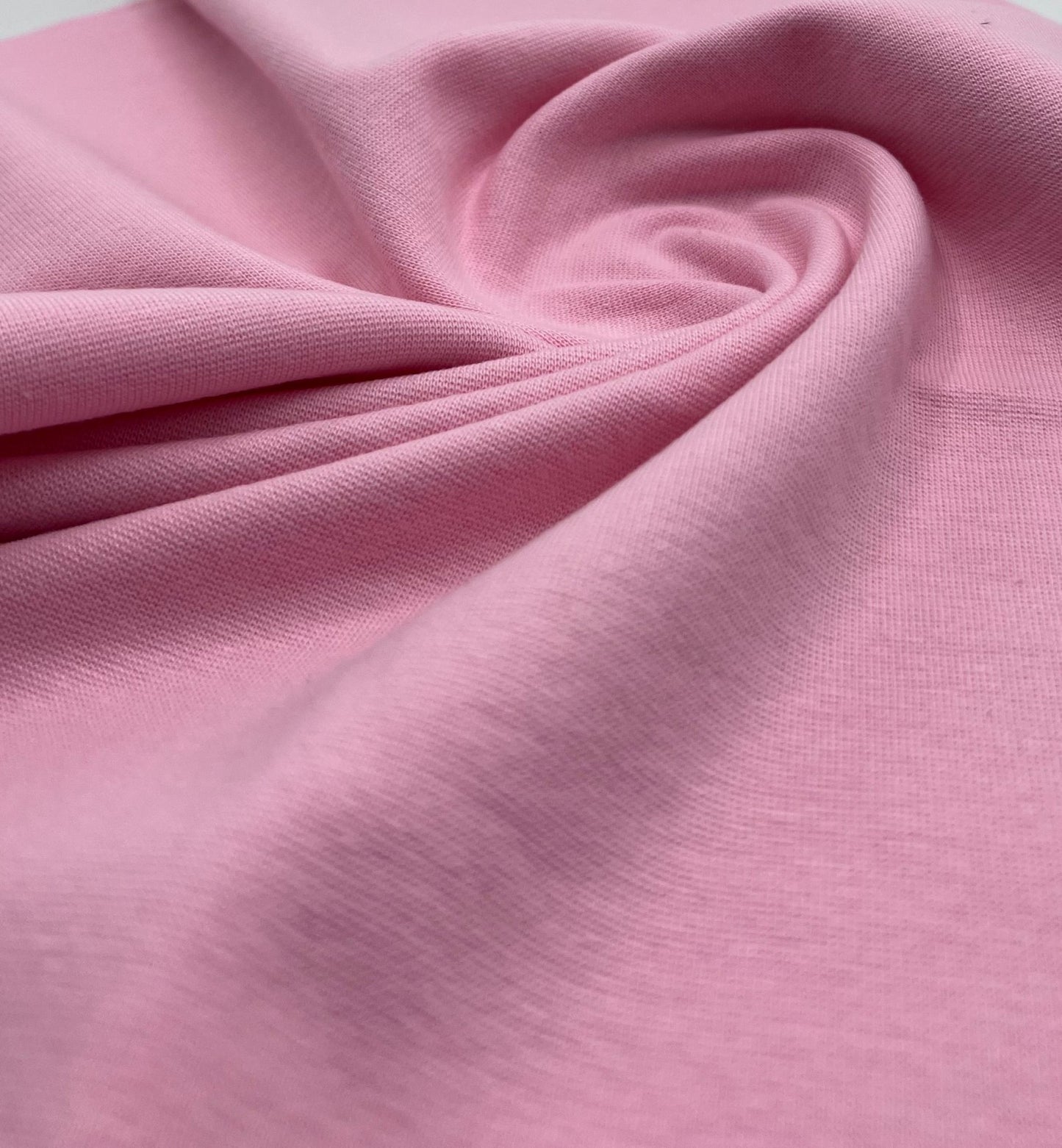 Pink Jersey Cuffing Ribbing Fabric 270 GSM Cotton Knit 70cm Wide - T9 Fabrics