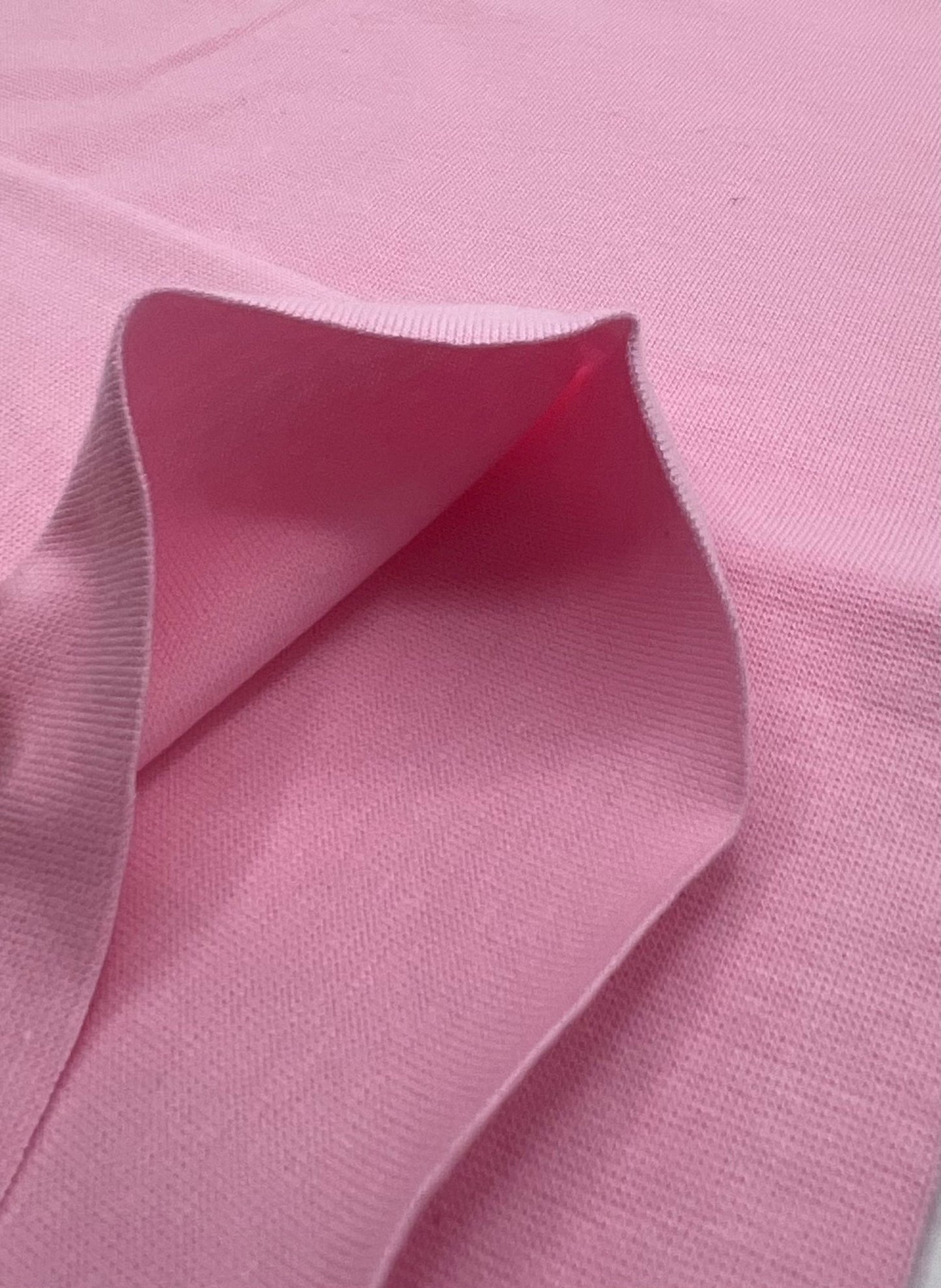 Pink Jersey Cuffing Ribbing Fabric 270 GSM Cotton Knit 70cm Wide - T9 Fabrics