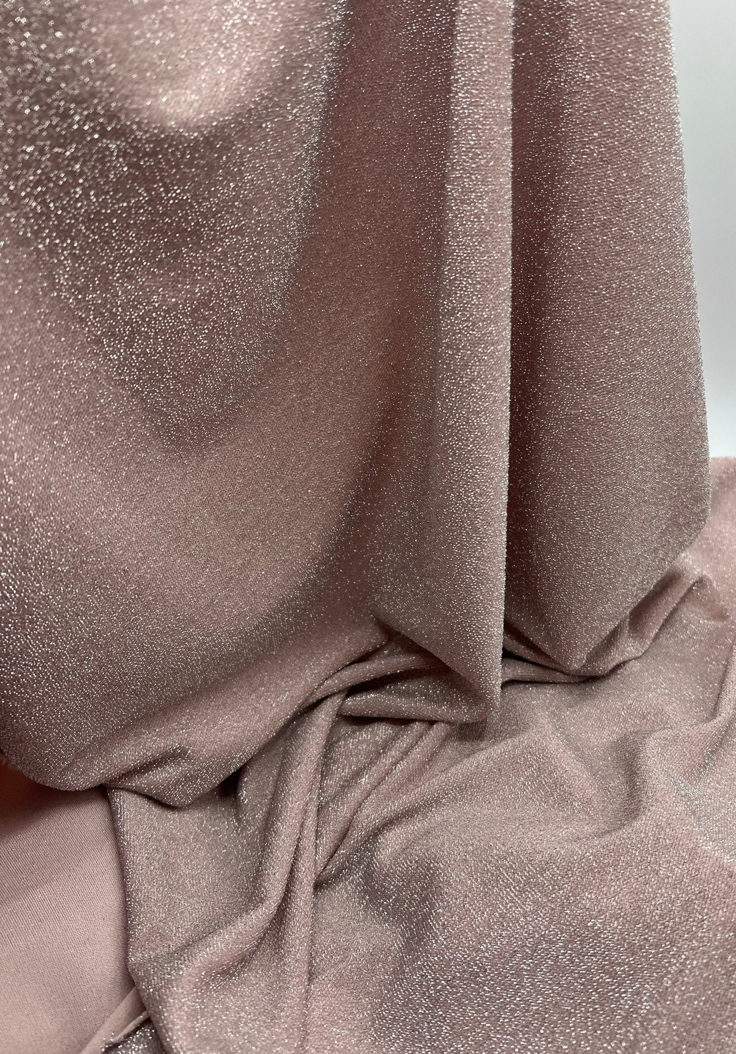 Pink Lurex Silver Thread Sparkle Detail Metallic Stretch Knit Fabric - T9 Fabrics