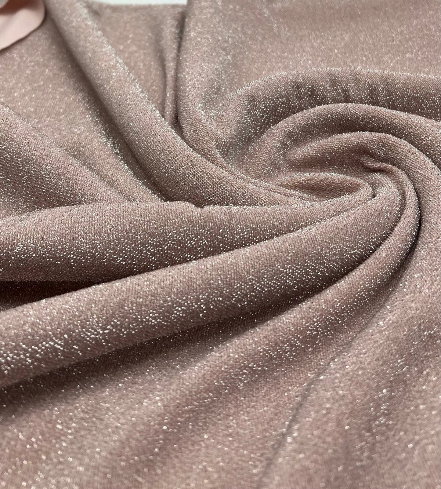 Pink Lurex Silver Thread Sparkle Detail Metallic Stretch Knit Fabric - T9 Fabrics