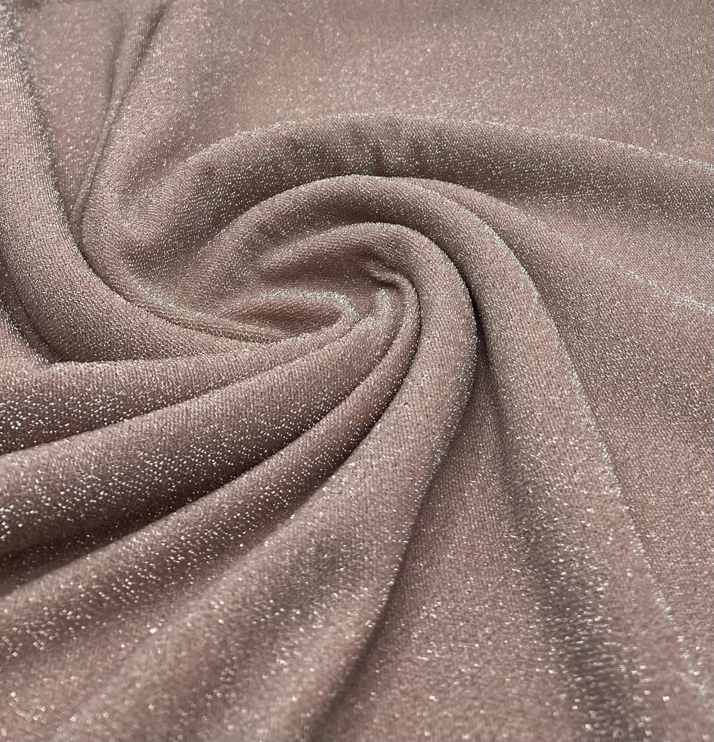 Pink Lurex Silver Thread Sparkle Detail Metallic Stretch Knit Fabric - T9 Fabrics