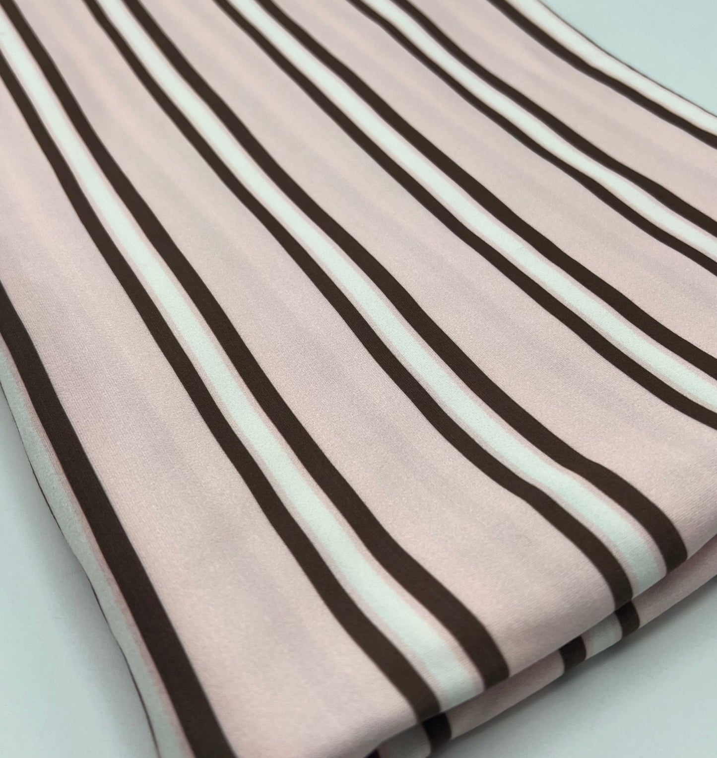 Pink Stripe Super Soft Print Spun Poly Stretch Fabric - T9 Fabrics