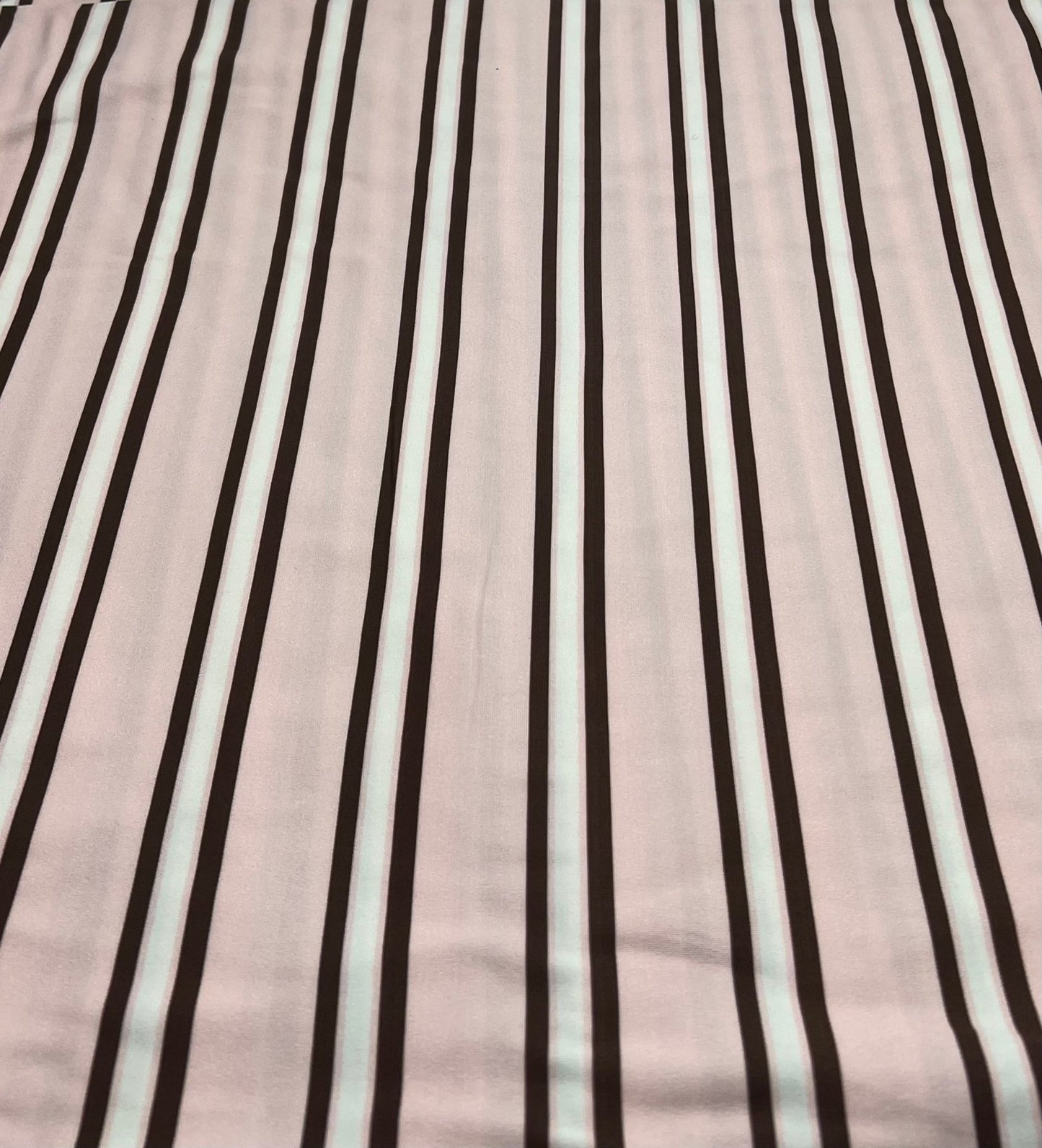 Pink Stripe Super Soft Print Spun Poly Stretch Fabric - T9 Fabrics