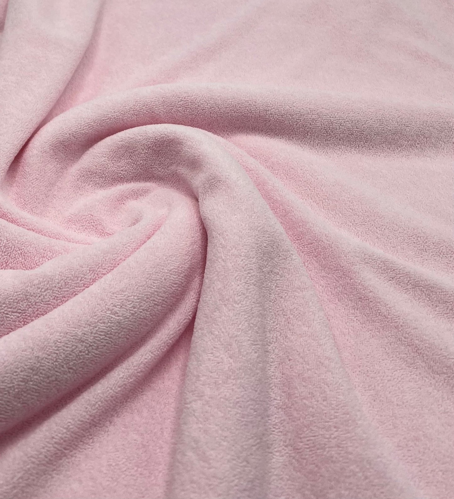 Pink Terry Towelling Polyester Stretch Dress Craft Fabric - T9 Fabrics
