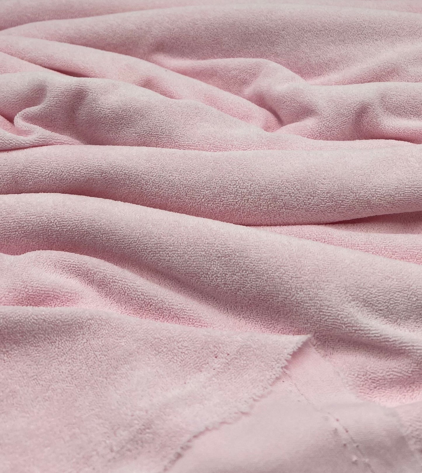 Pink Terry Towelling Polyester Stretch Dress Craft Fabric - T9 Fabrics