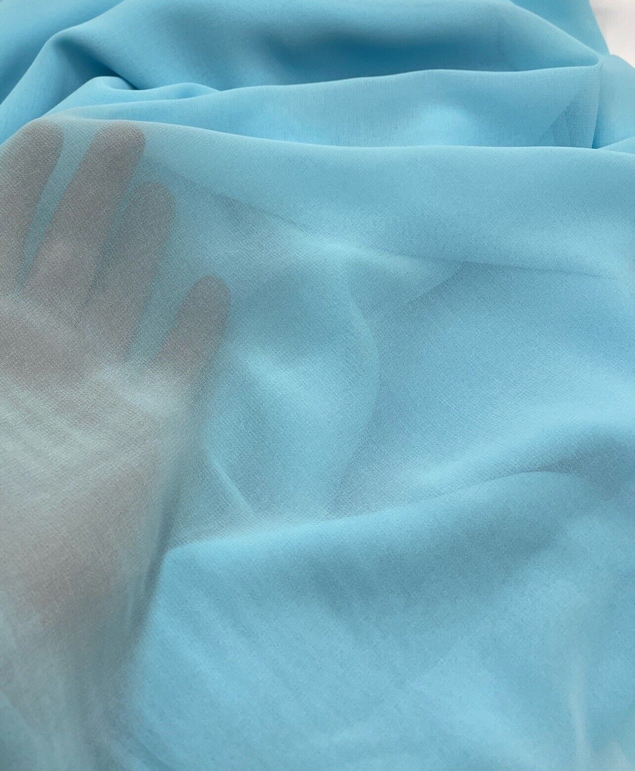 Plain Baby Blue Chiffon Fabric - T9 Fabrics