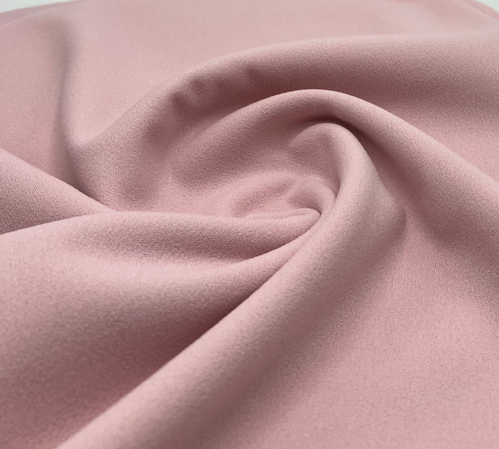 Plain Baby Pink Scuba Crepe Stretch Jersey Fabric 4 Way Stretch - T9 Fabrics