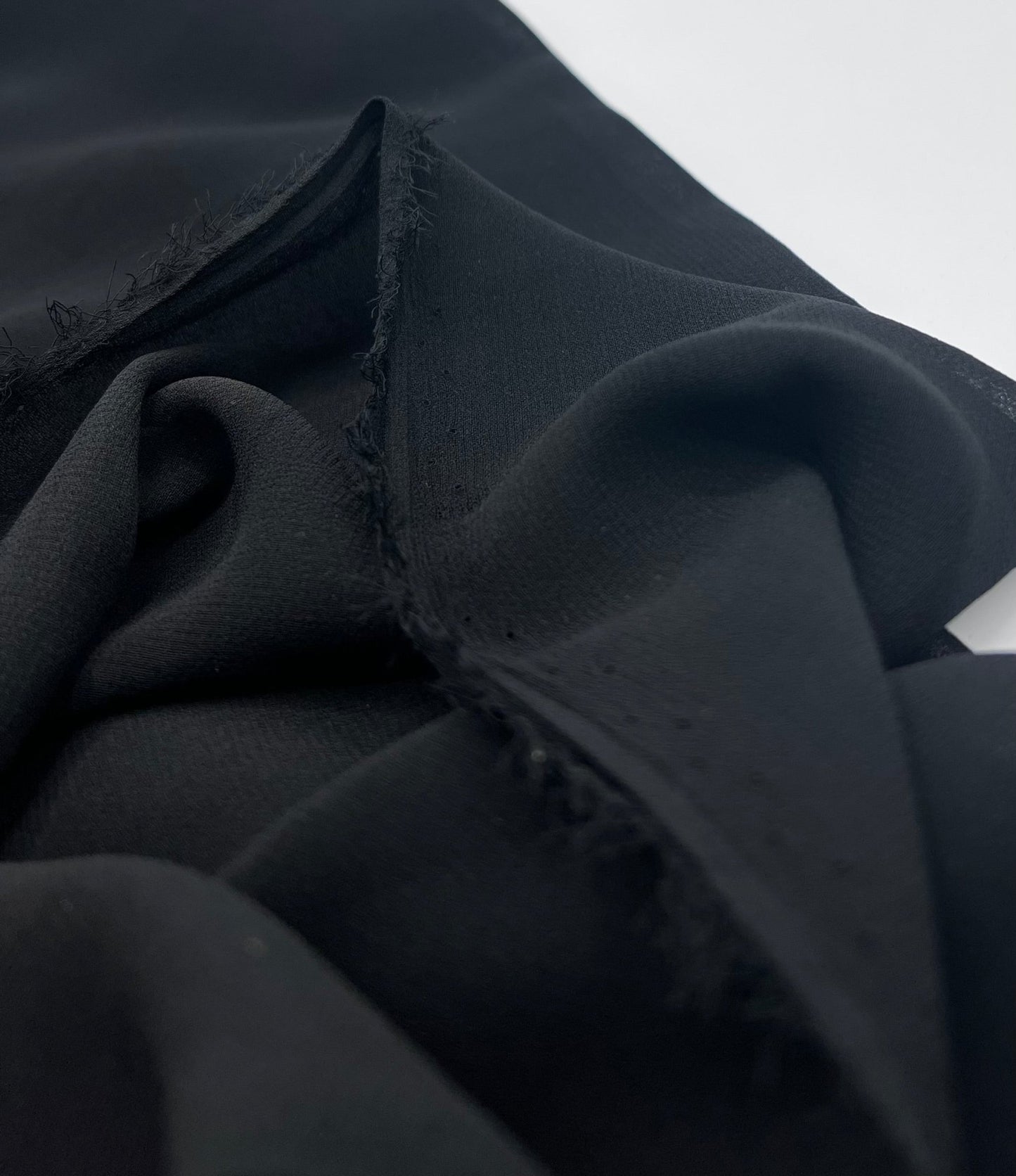 Plain Black Chiffon Fabric - T9 Fabrics
