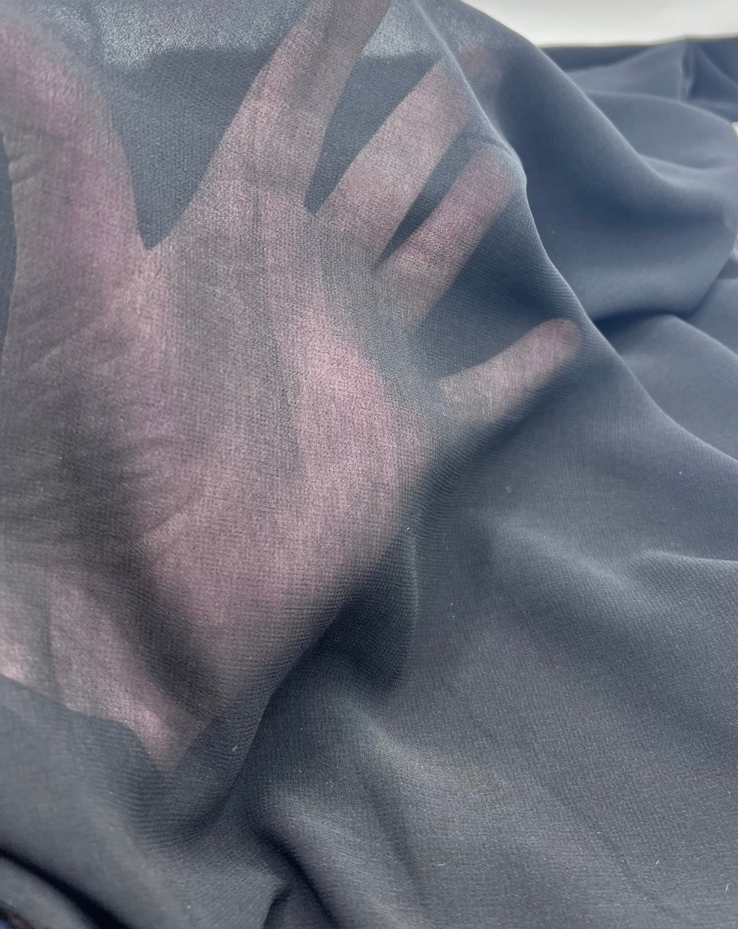 Plain Black Chiffon Fabric - T9 Fabrics