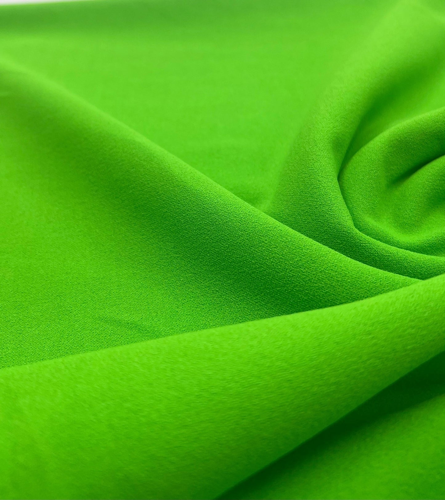 Plain Bright Green Scuba Crepe Stretch Jersey Fabric 4 Way Stretch - T9 Fabrics