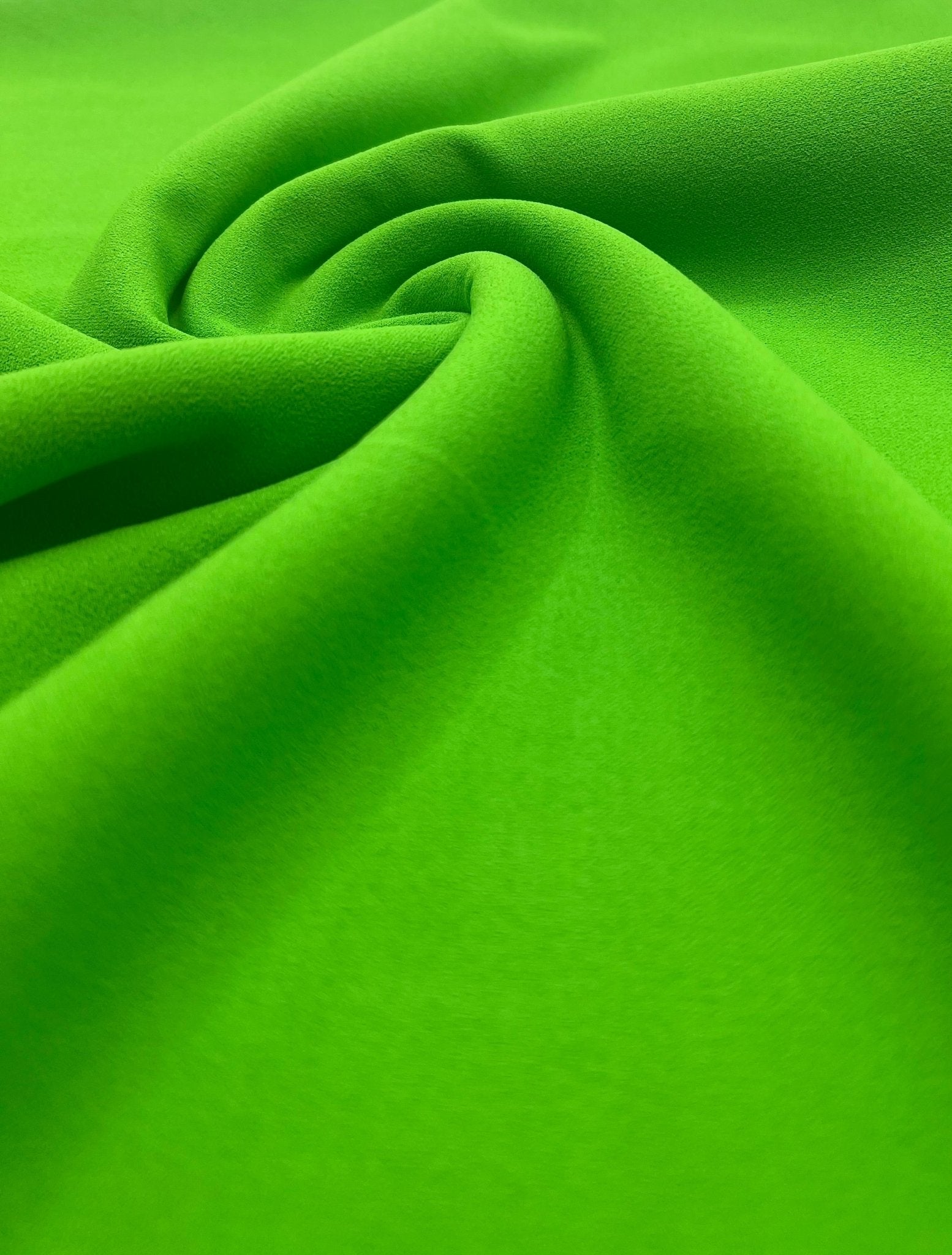Plain Bright Green Scuba Crepe Stretch Jersey Fabric 4 Way Stretch - T9 Fabrics