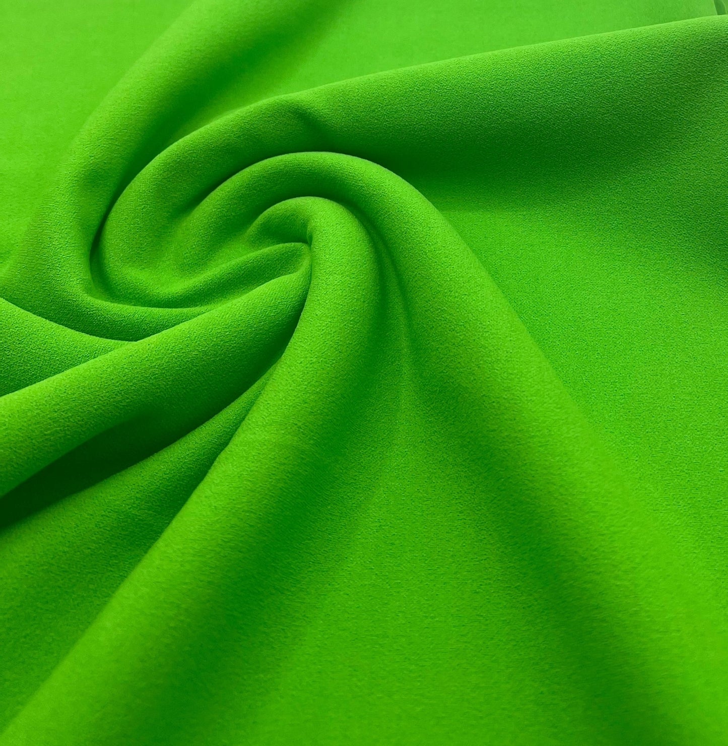 Plain Bright Green Scuba Crepe Stretch Jersey Fabric 4 Way Stretch - T9 Fabrics
