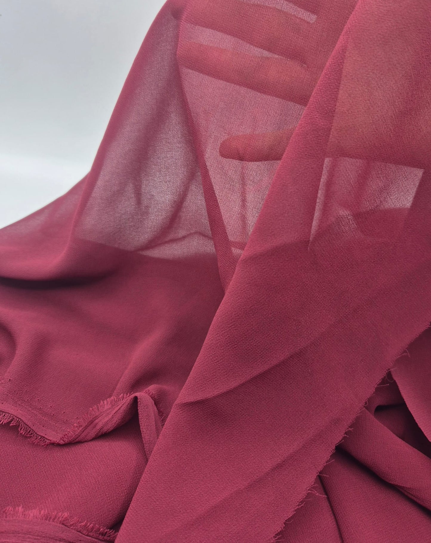 Plain Burgundy Chiffon Sheer Dress Bridal Fabric - T9 Fabrics